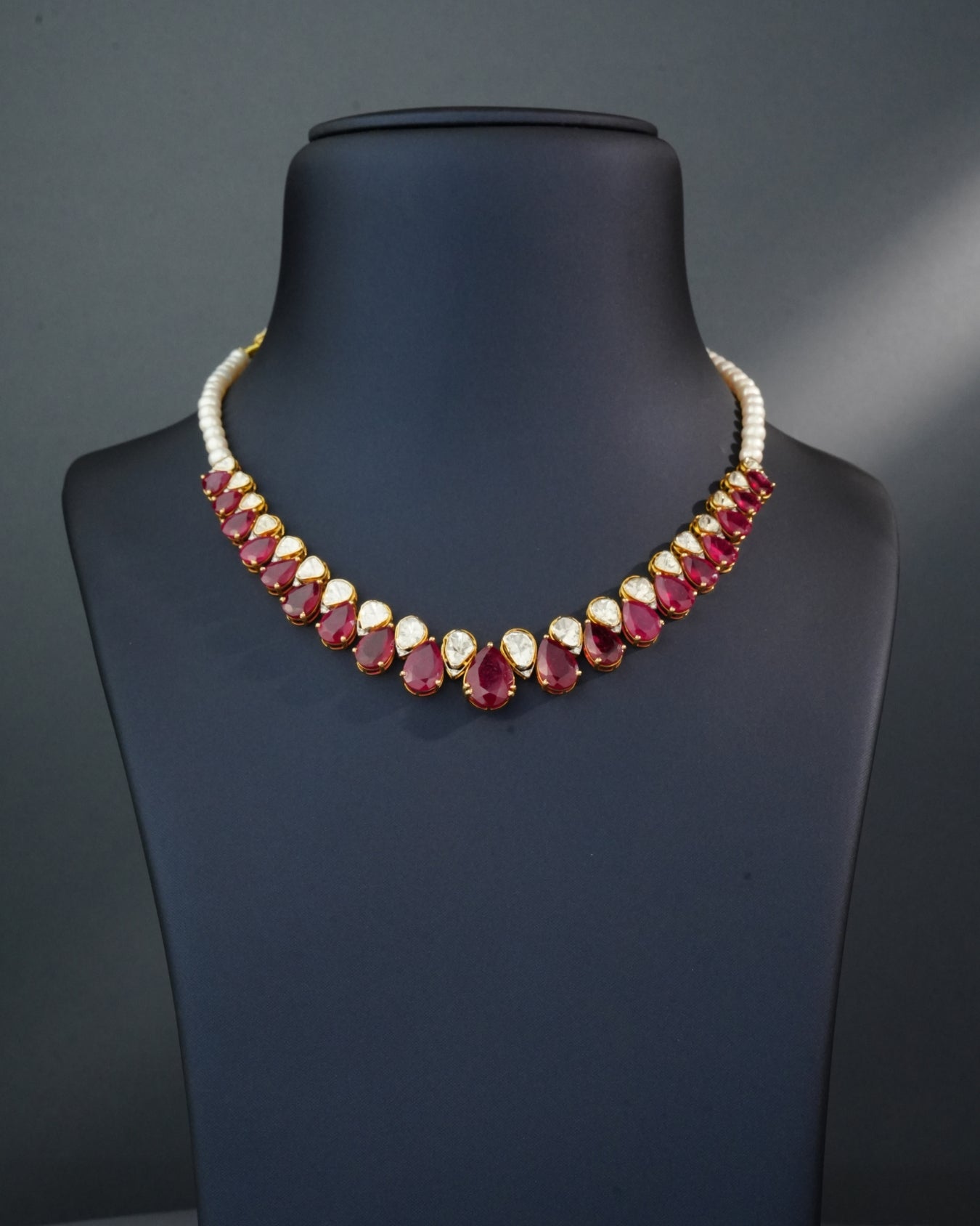 Yashika Polki And Diamond Necklace