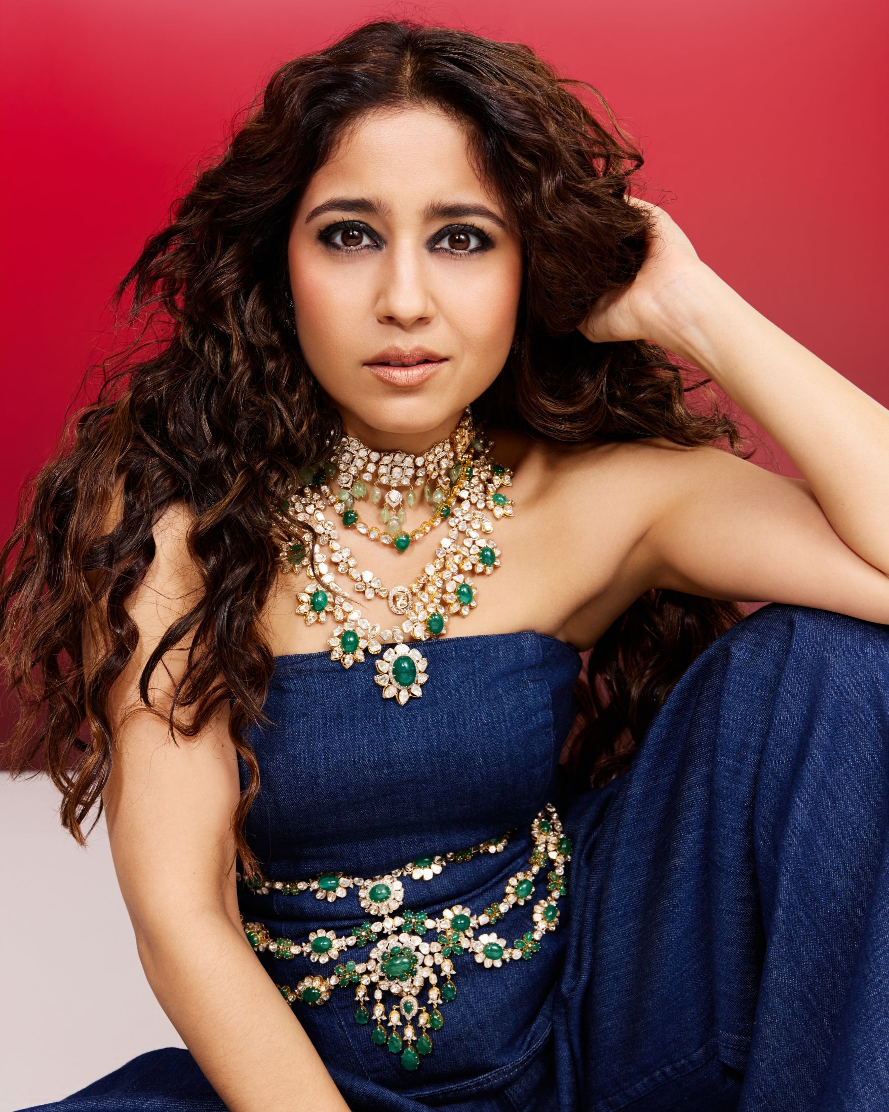 Seren Polki And Diamond Long Necklace