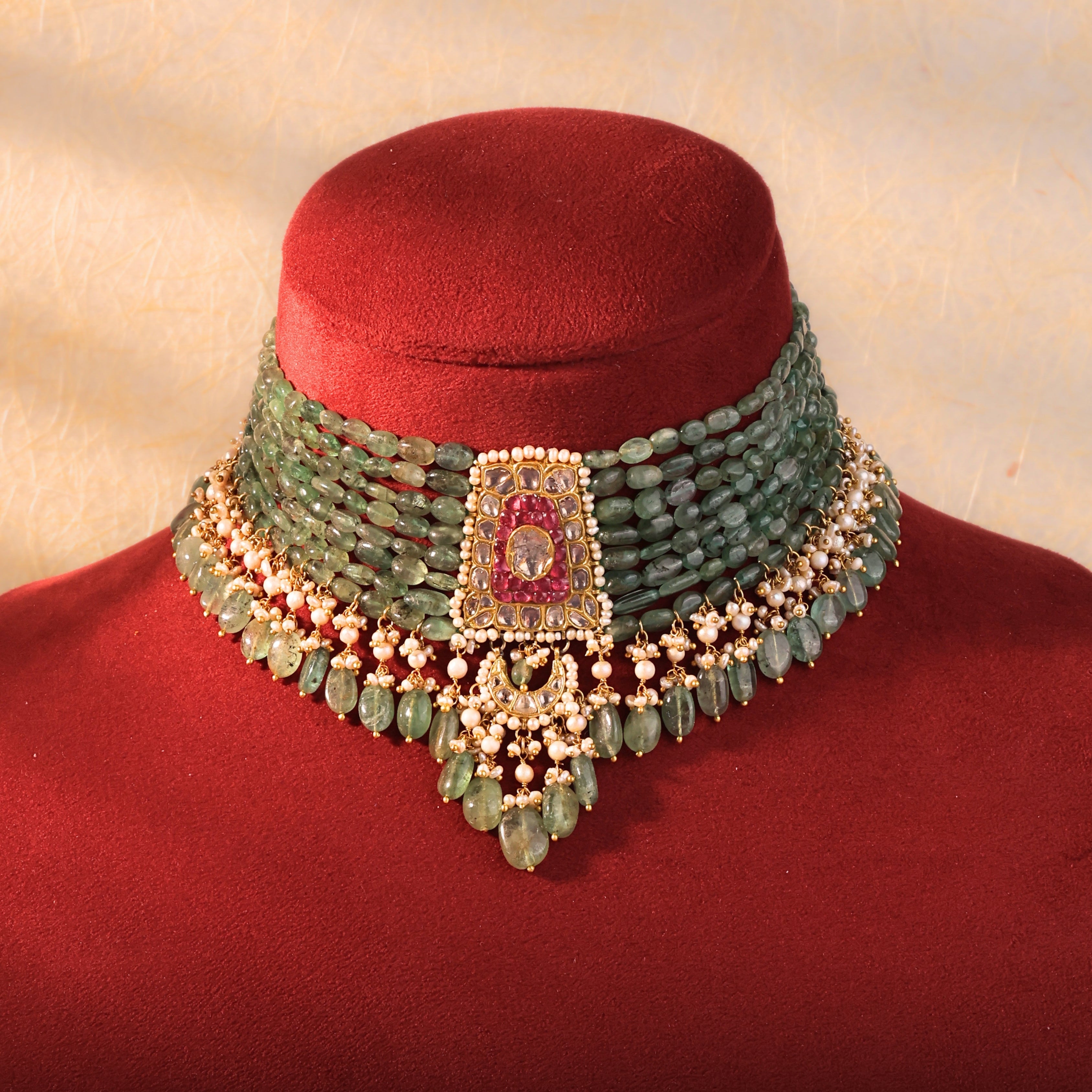 Shonal Polki Bead Choker