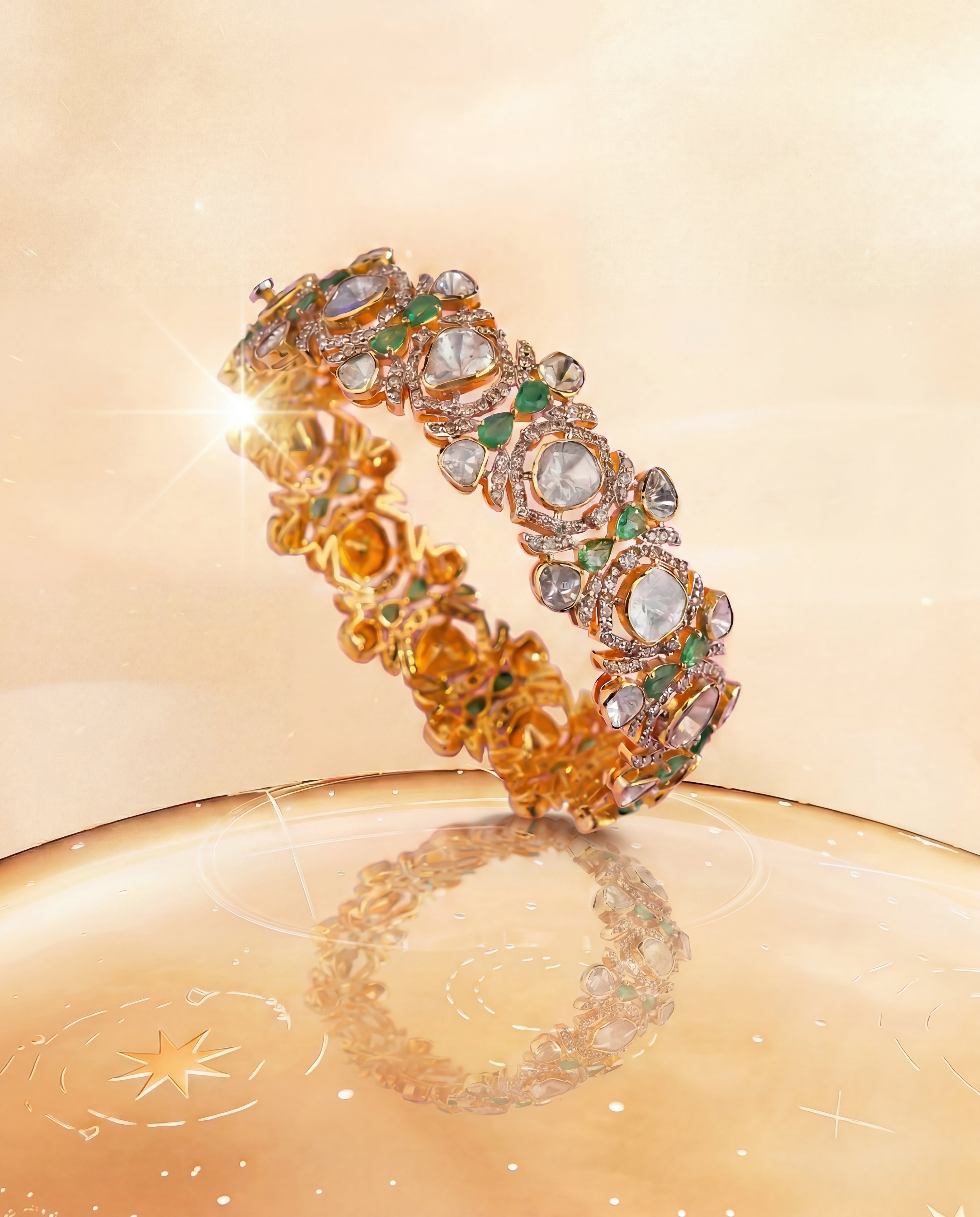 Ekta Polki And Diamond Bangle