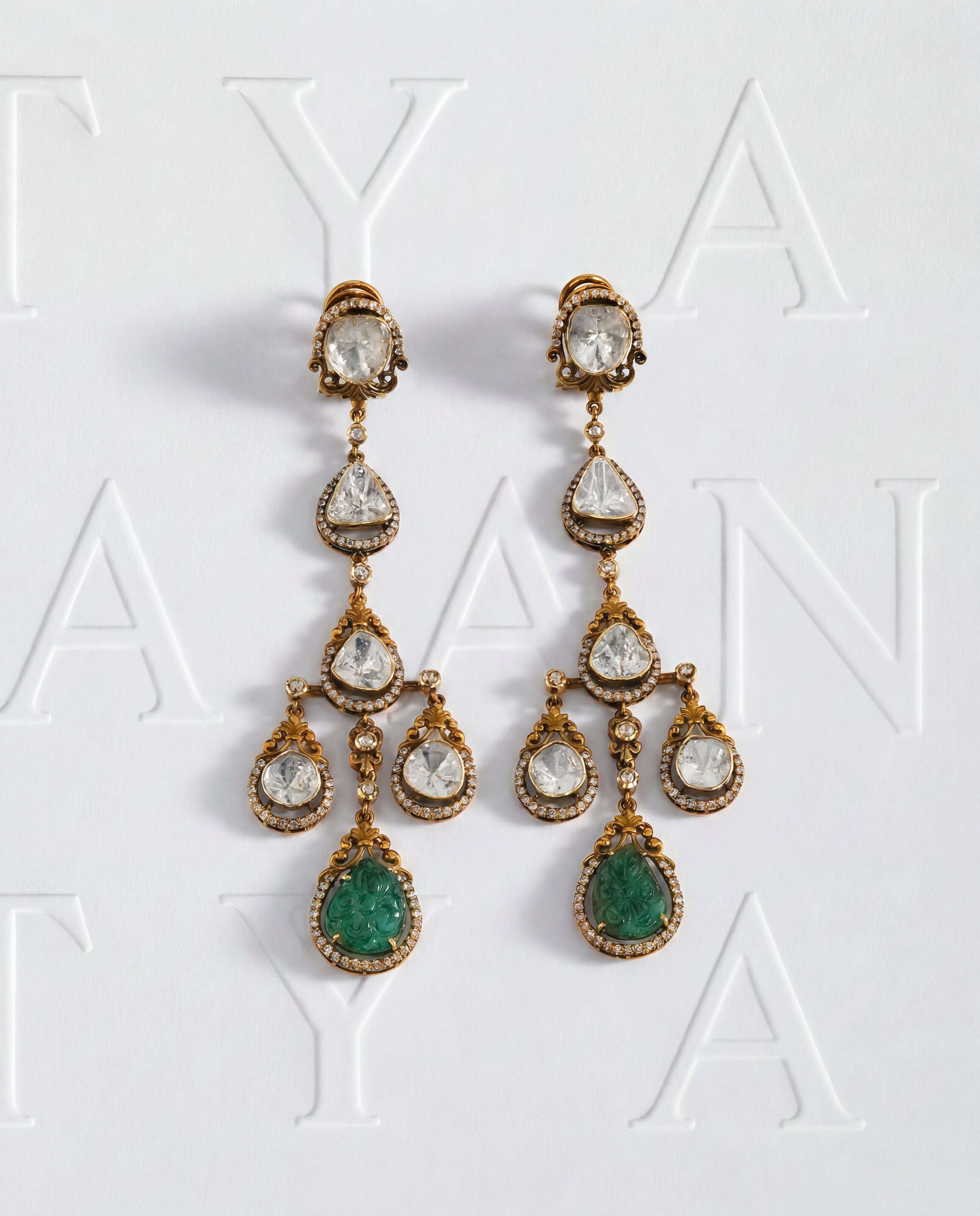 Divyaani Polki And Diamond Long Earrings
