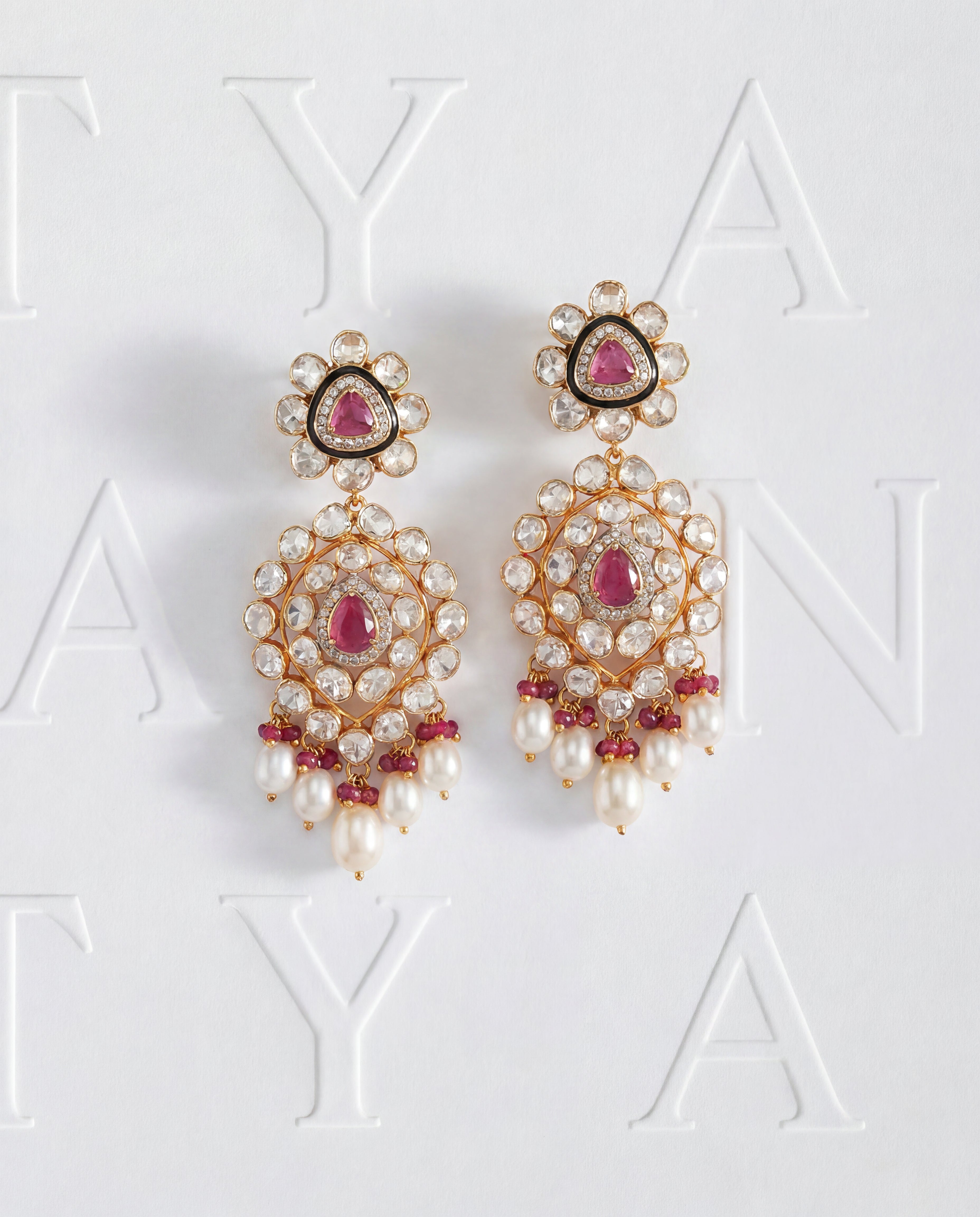 Pragya Polki And Diamond Long Earrings