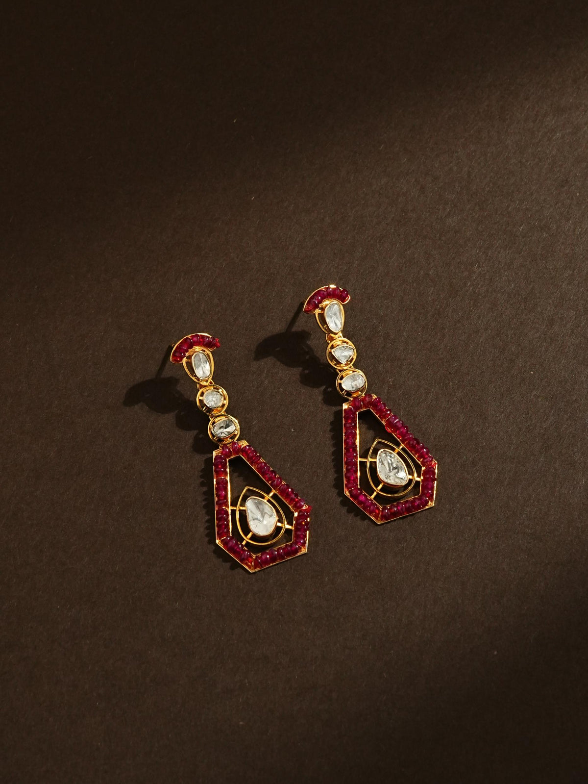 Inaya Polki Long Earrings