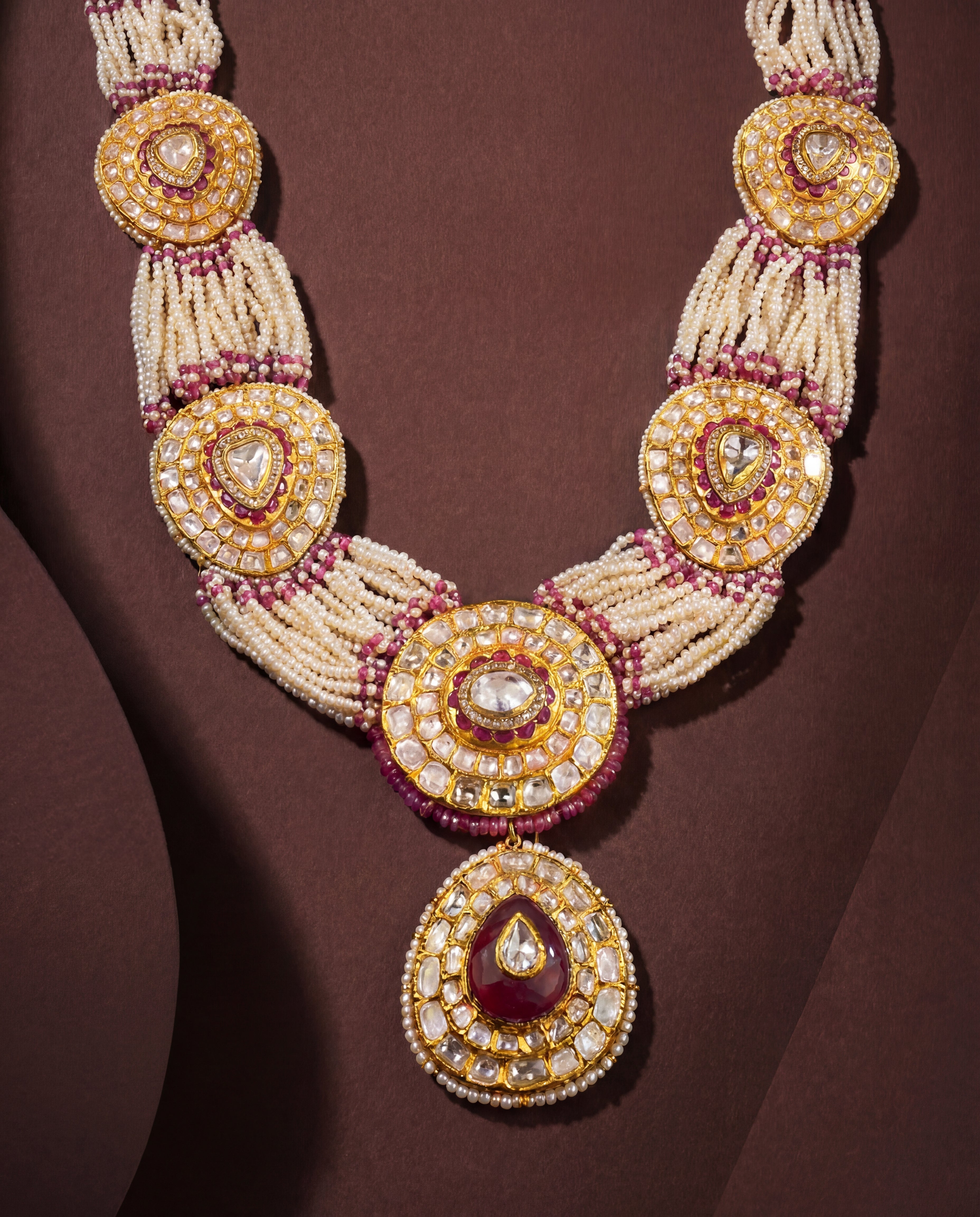 Lavanya Polki And Diamond Long Necklace