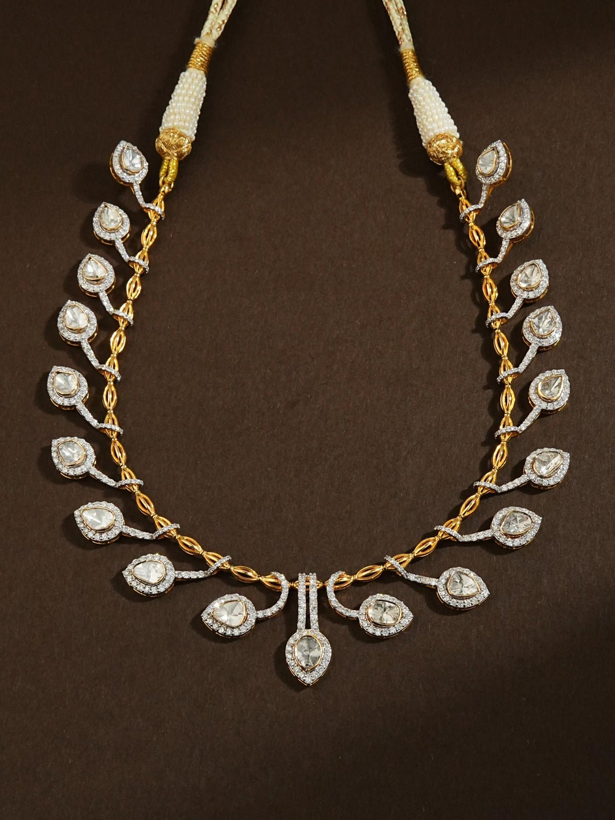Navya Polki And Diamond Drop U Necklace