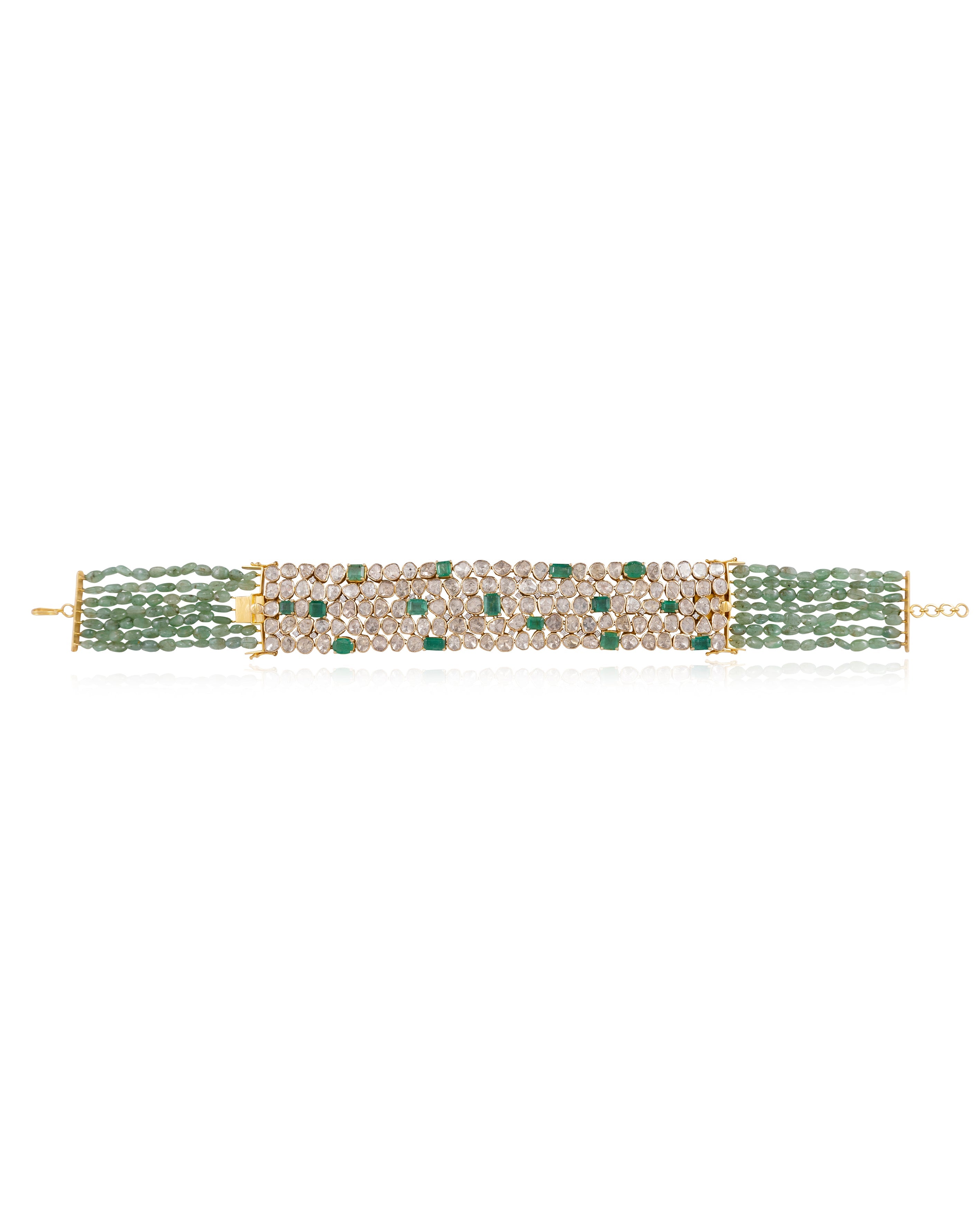 Ninu Polki And Diamond Bracelet