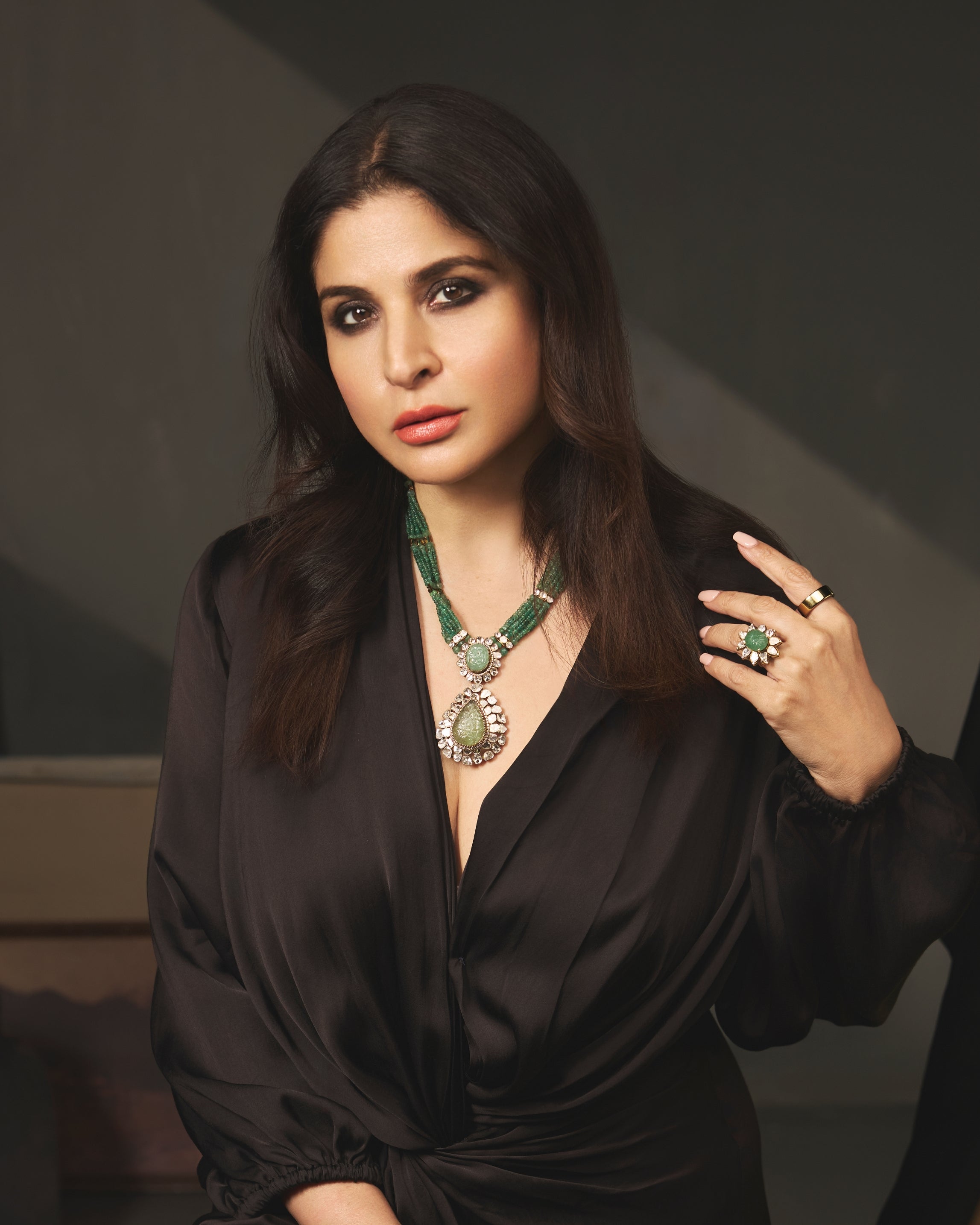 Maheep Kapoor - Reem Polki And Diamond Bead Pendant
