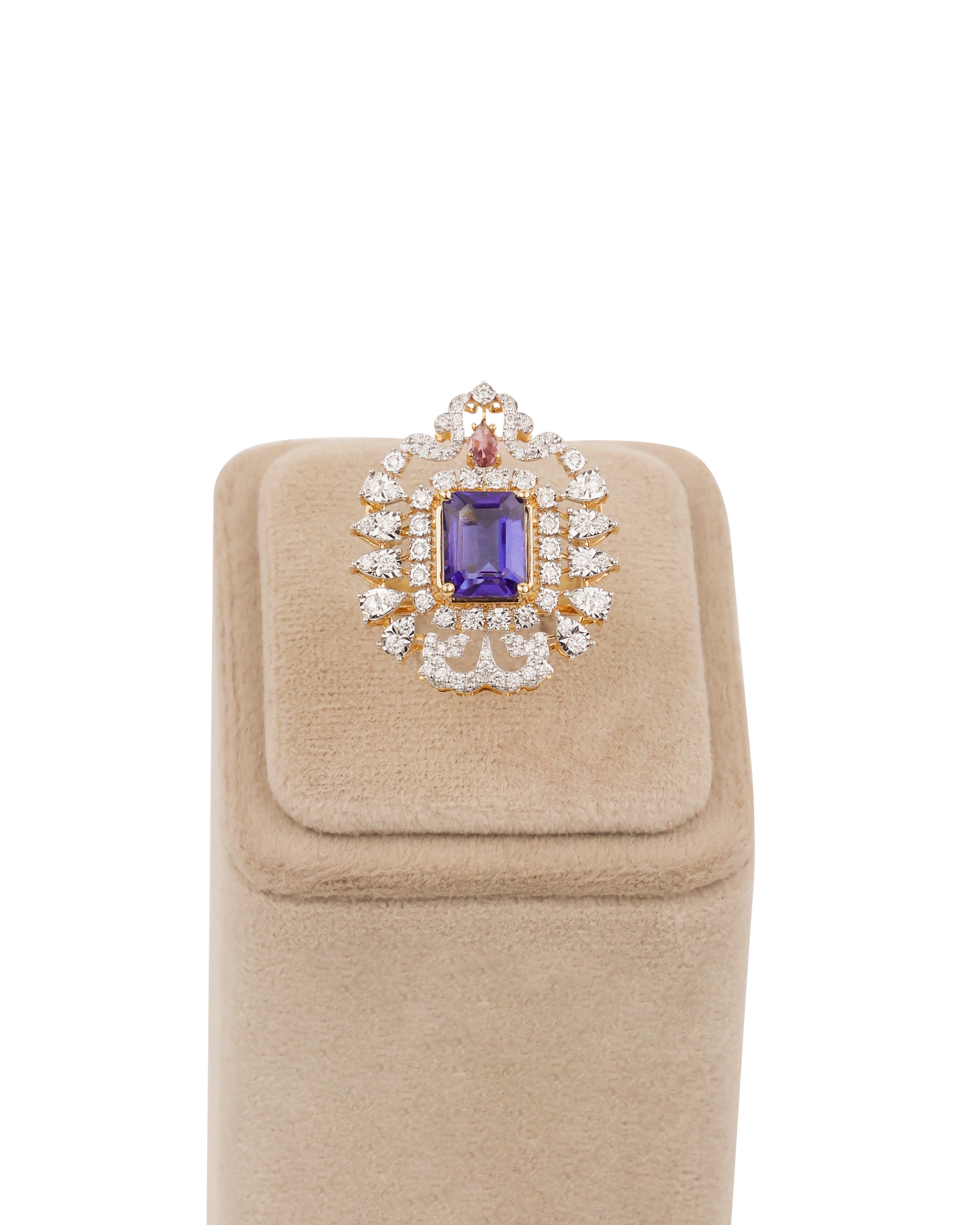 Blue Stone Diamond Ring