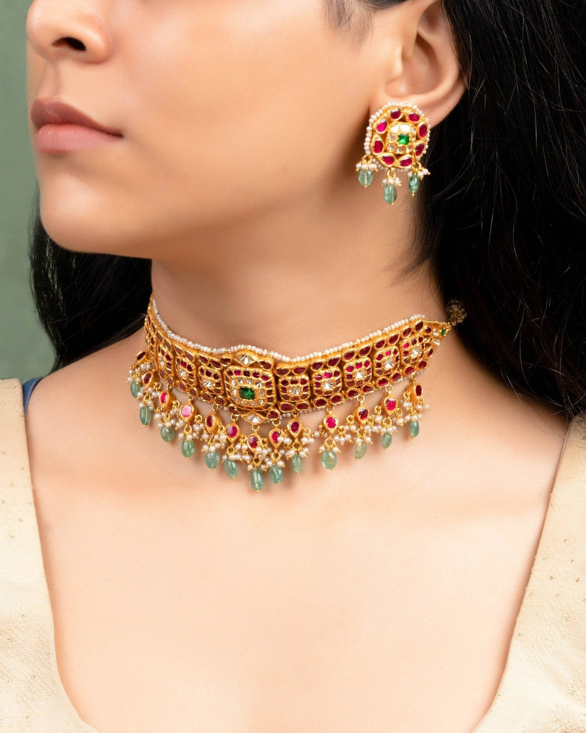Kanishaka Choker And Top Polki Set