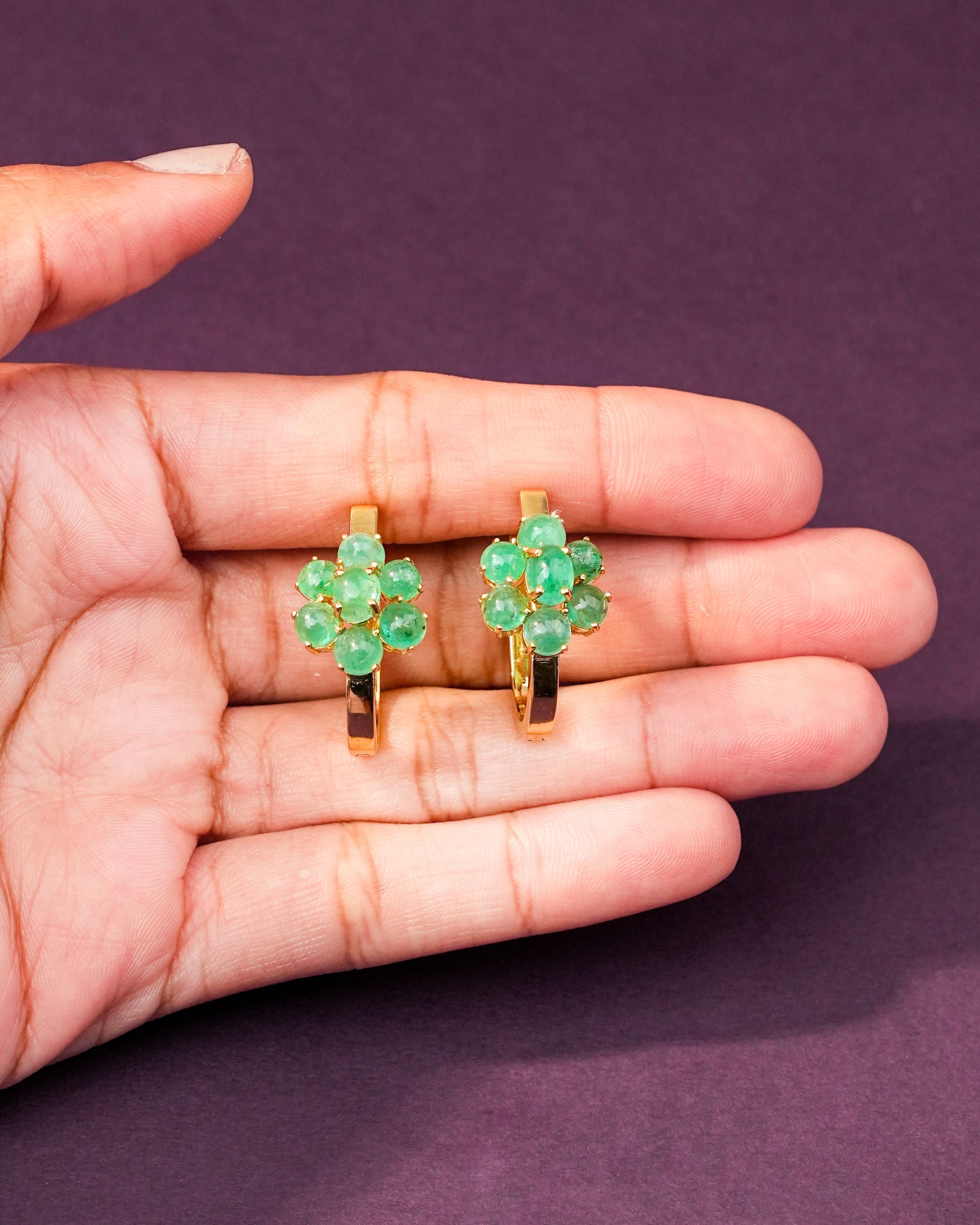 Maia Emerald Hoops
