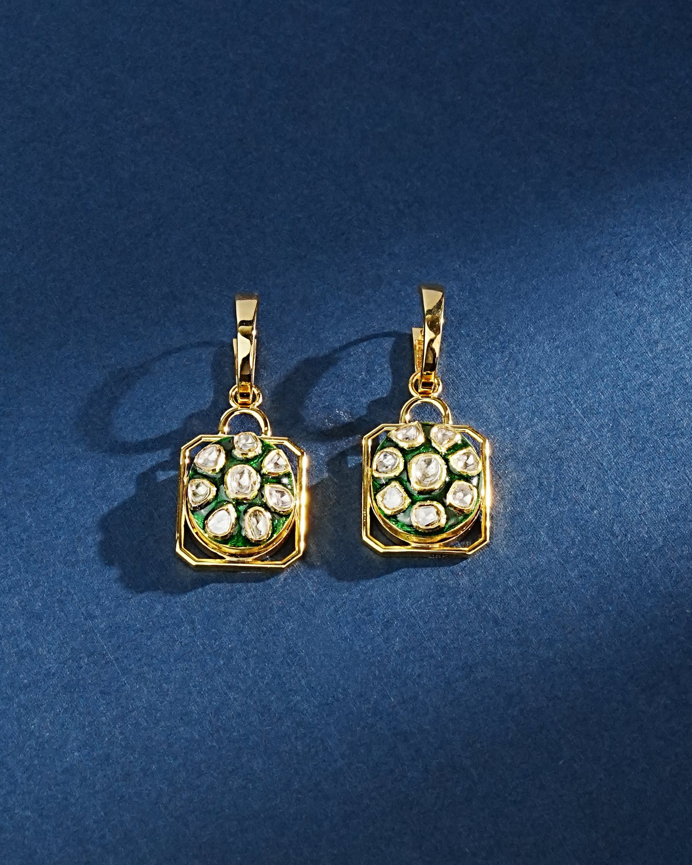 Jolina Polki Long Earrings