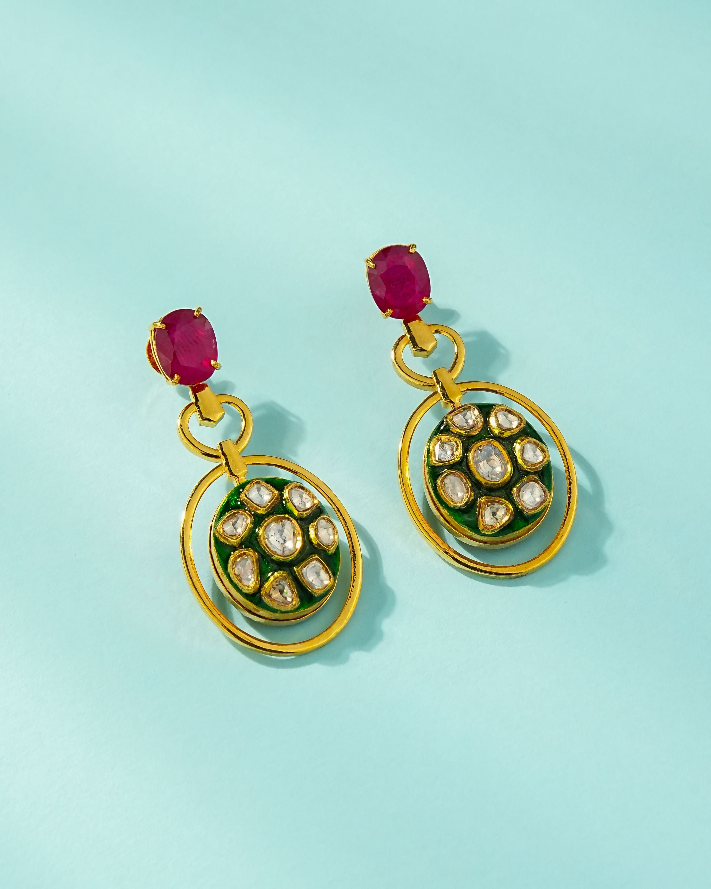 Fiorra Polki Long Earrings