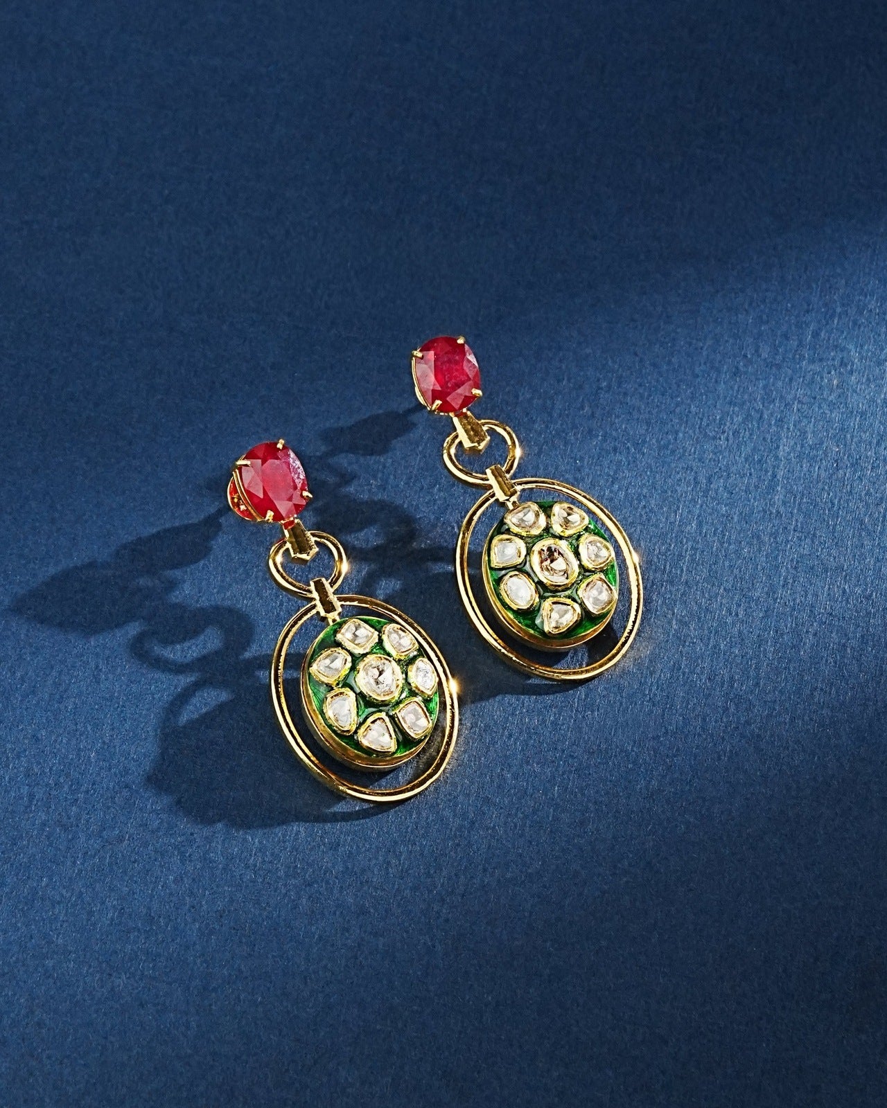 Fiorra Polki Long Earrings