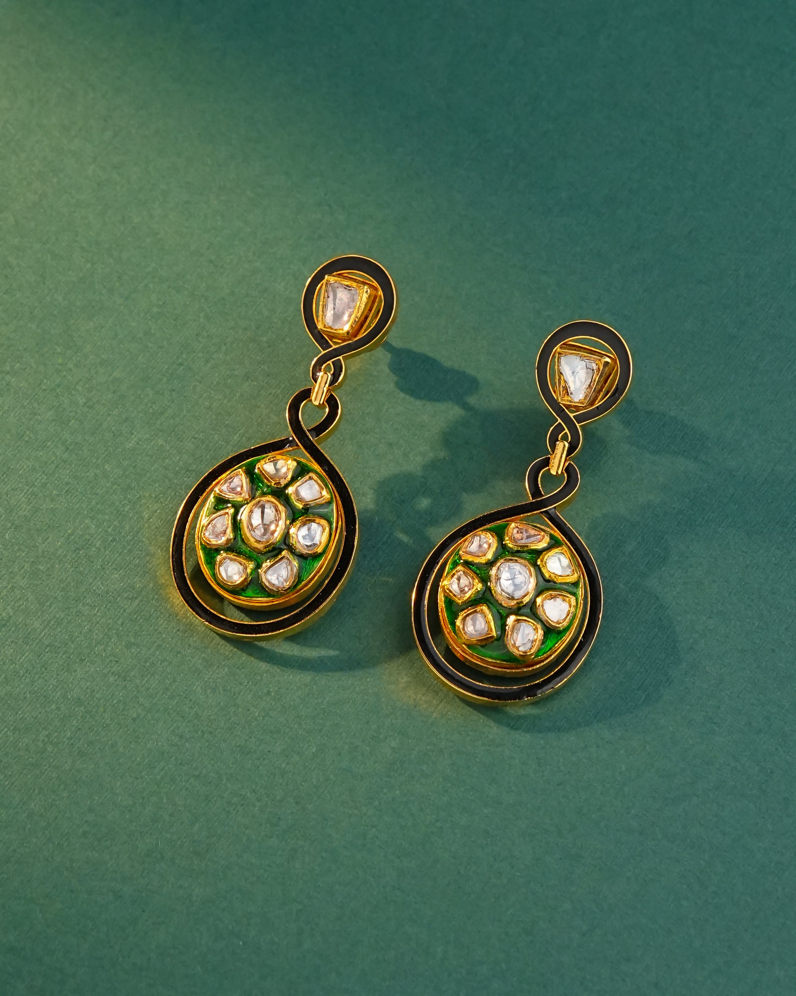 Yuvia Polki Long Earrings