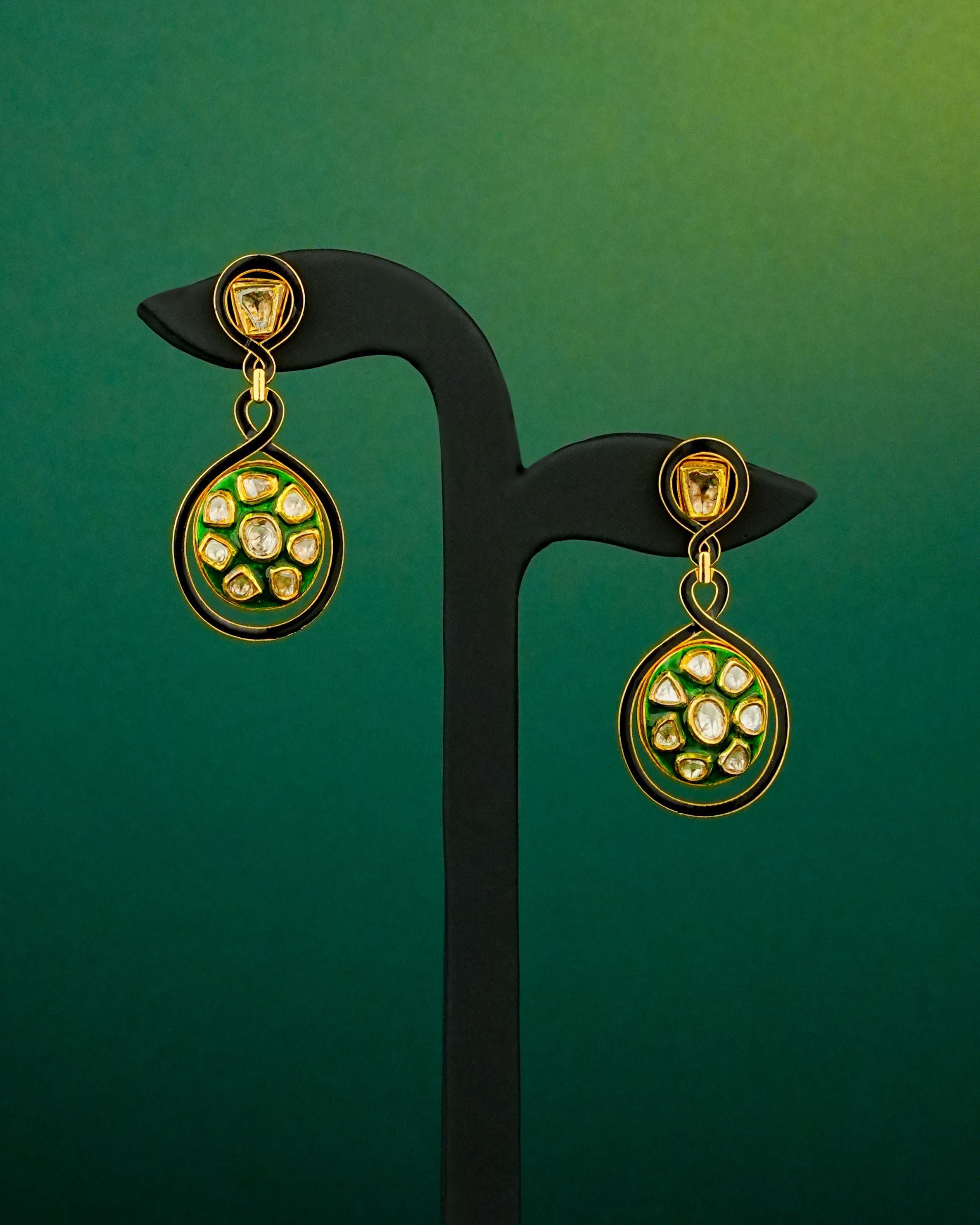 Yuvia Polki Long Earrings
