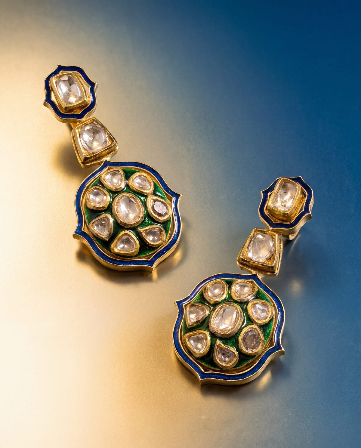 Yashi Polki Long Earrings