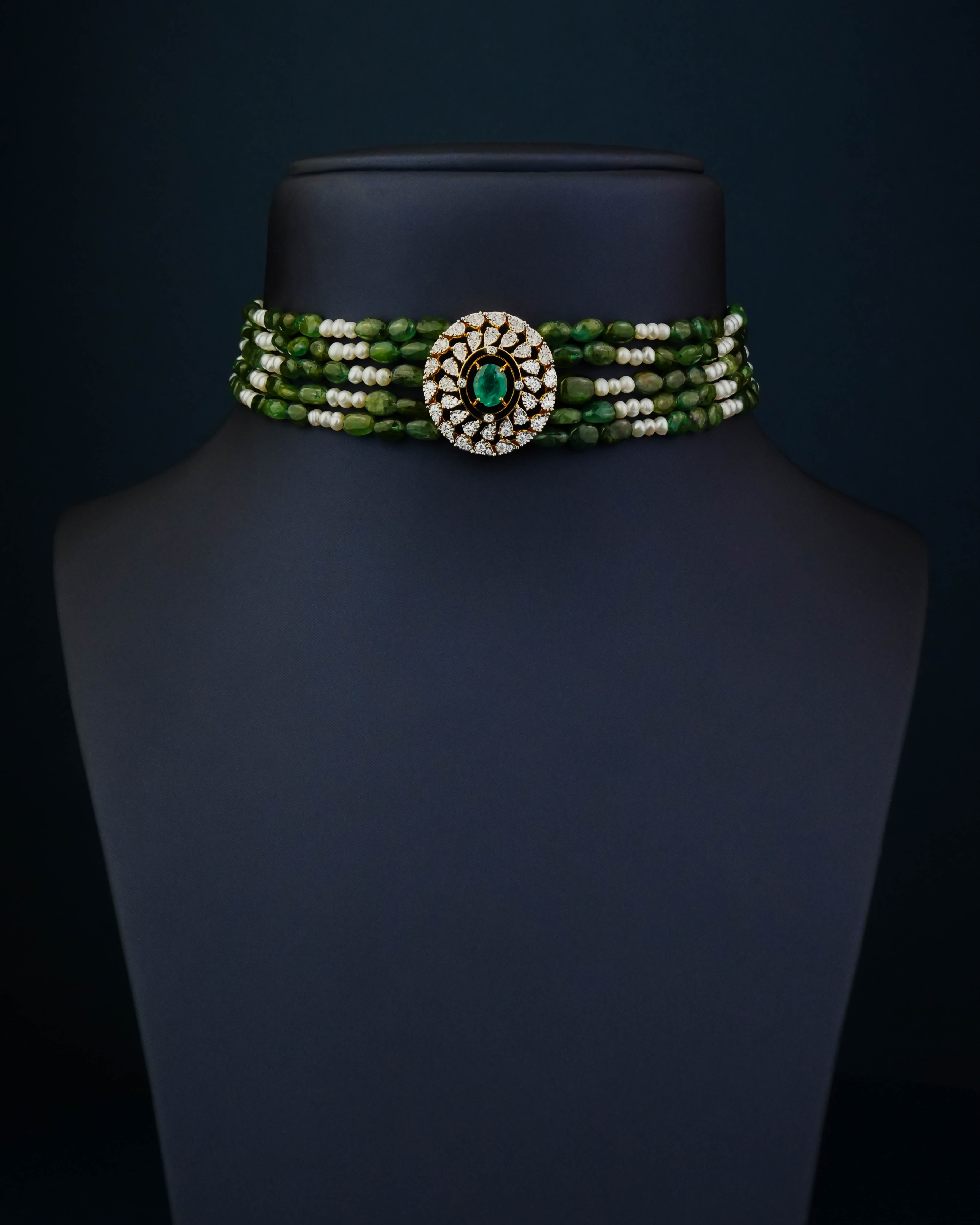 Tiya Diamond Bead Choker