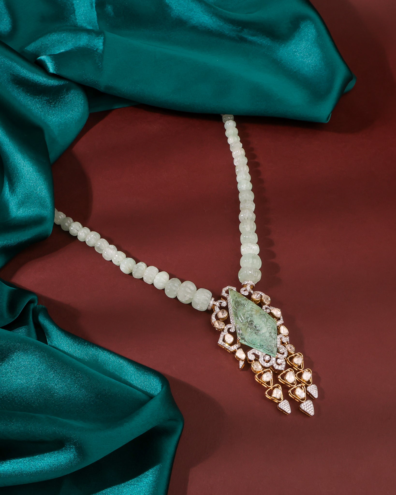 Elliana Polki And Diamond Bead Pendant