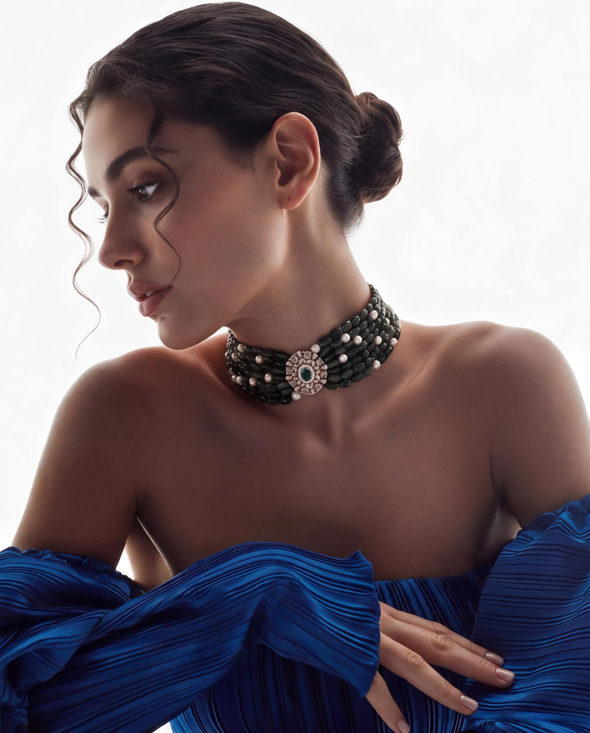 Deeba Diamond Bead Choker