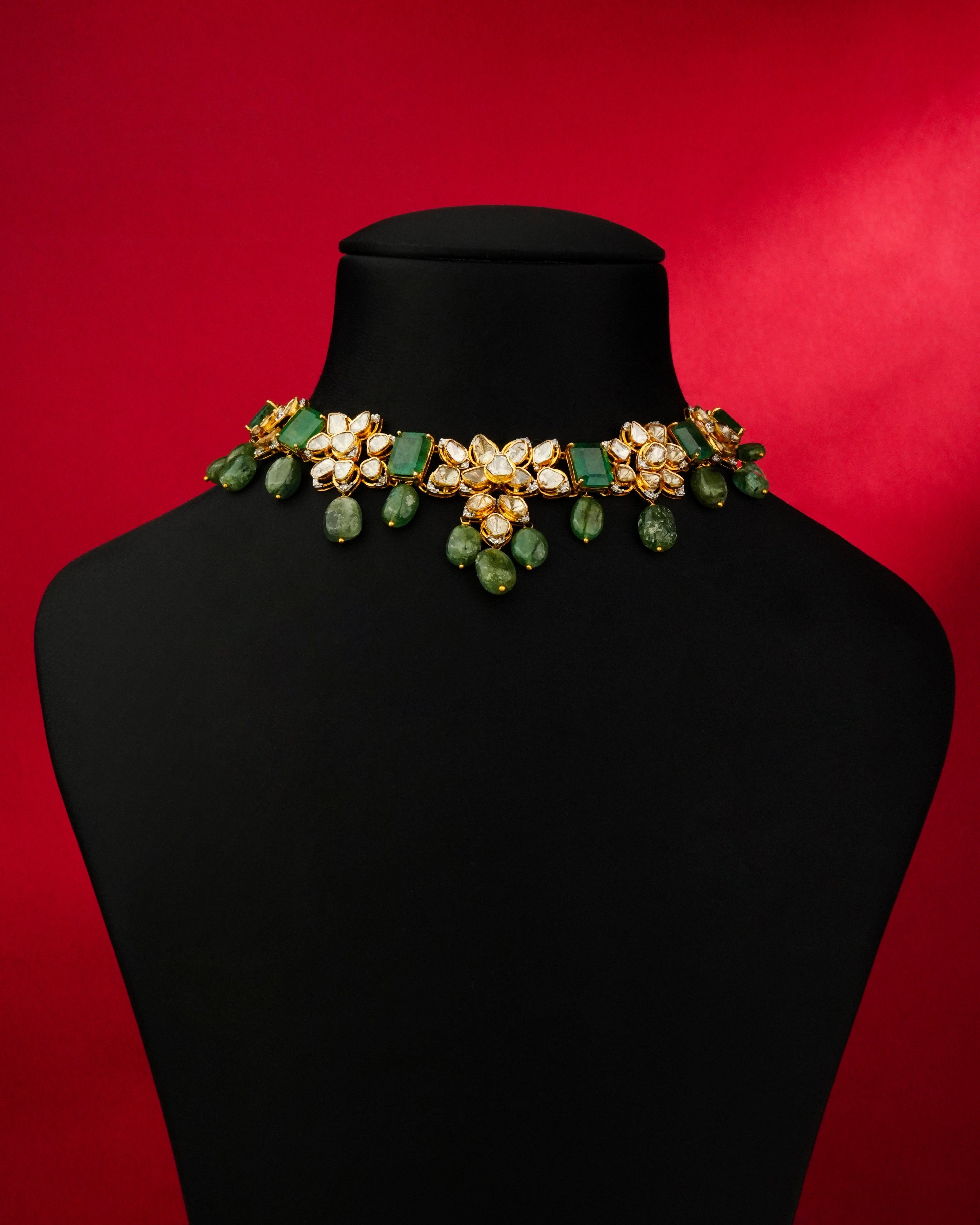 Suvarna Polki And Diamond Necklace - NO ORDERS