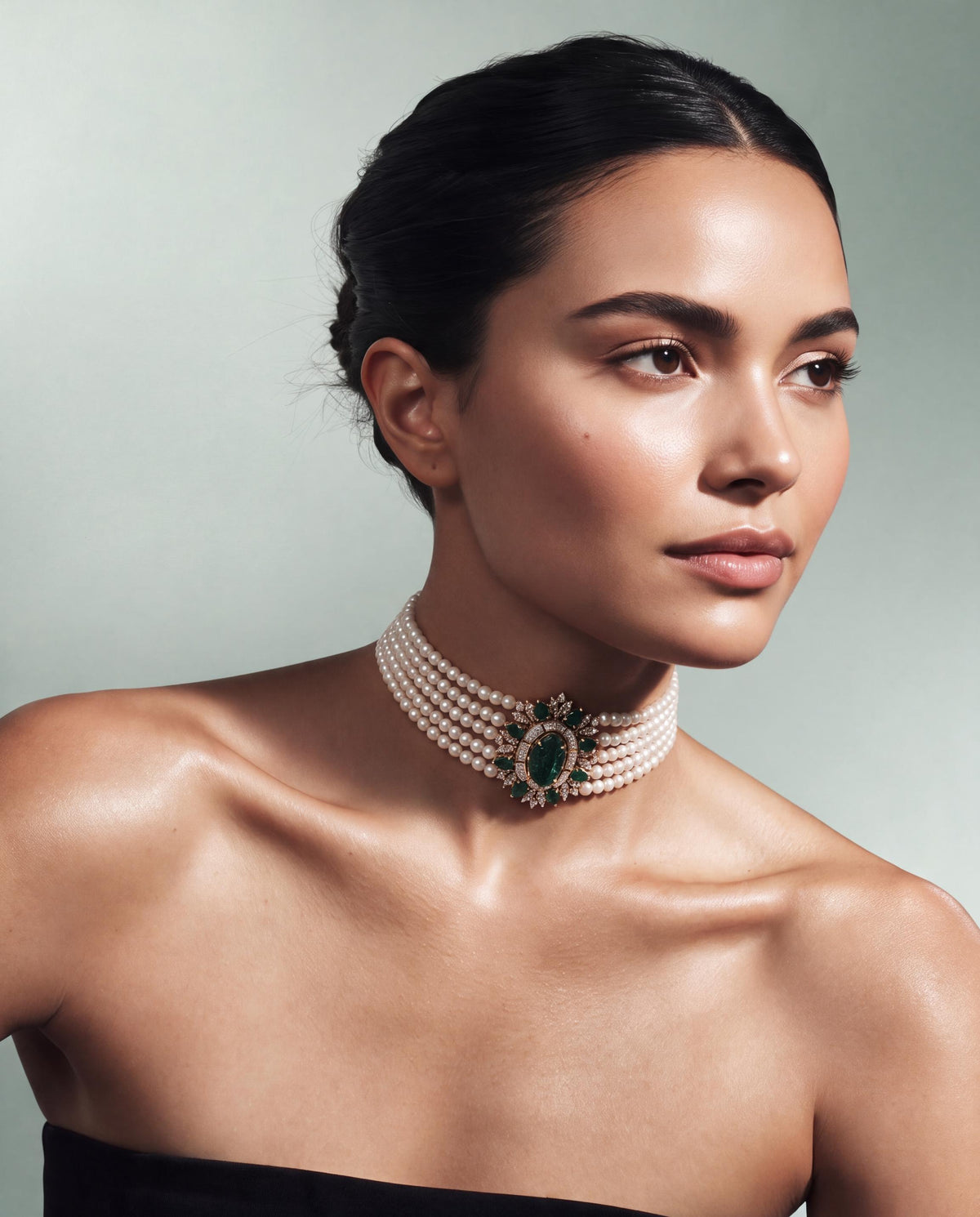 Peliona Diamond Bead Choker