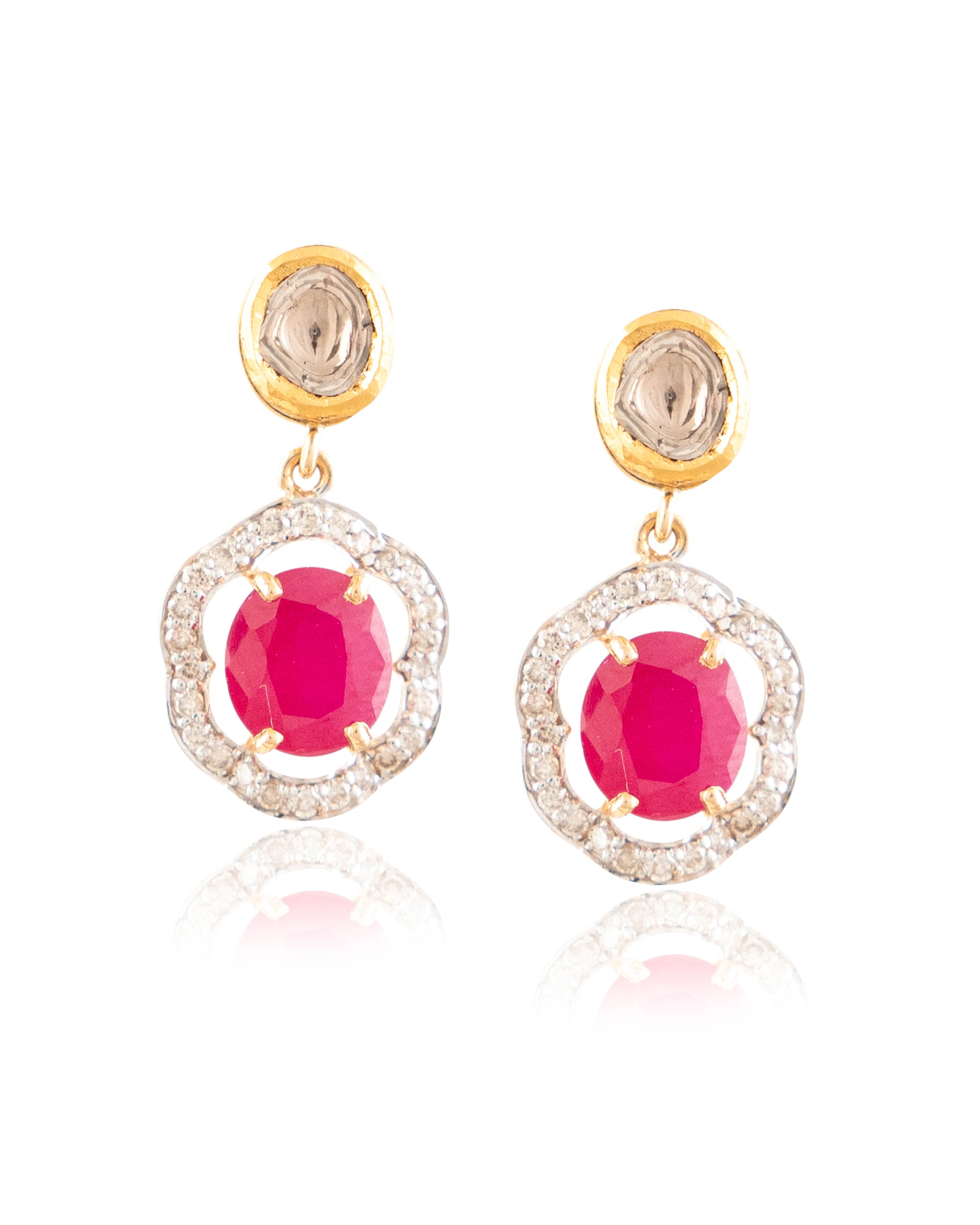 Richa Polki And Diamond Long Earring
