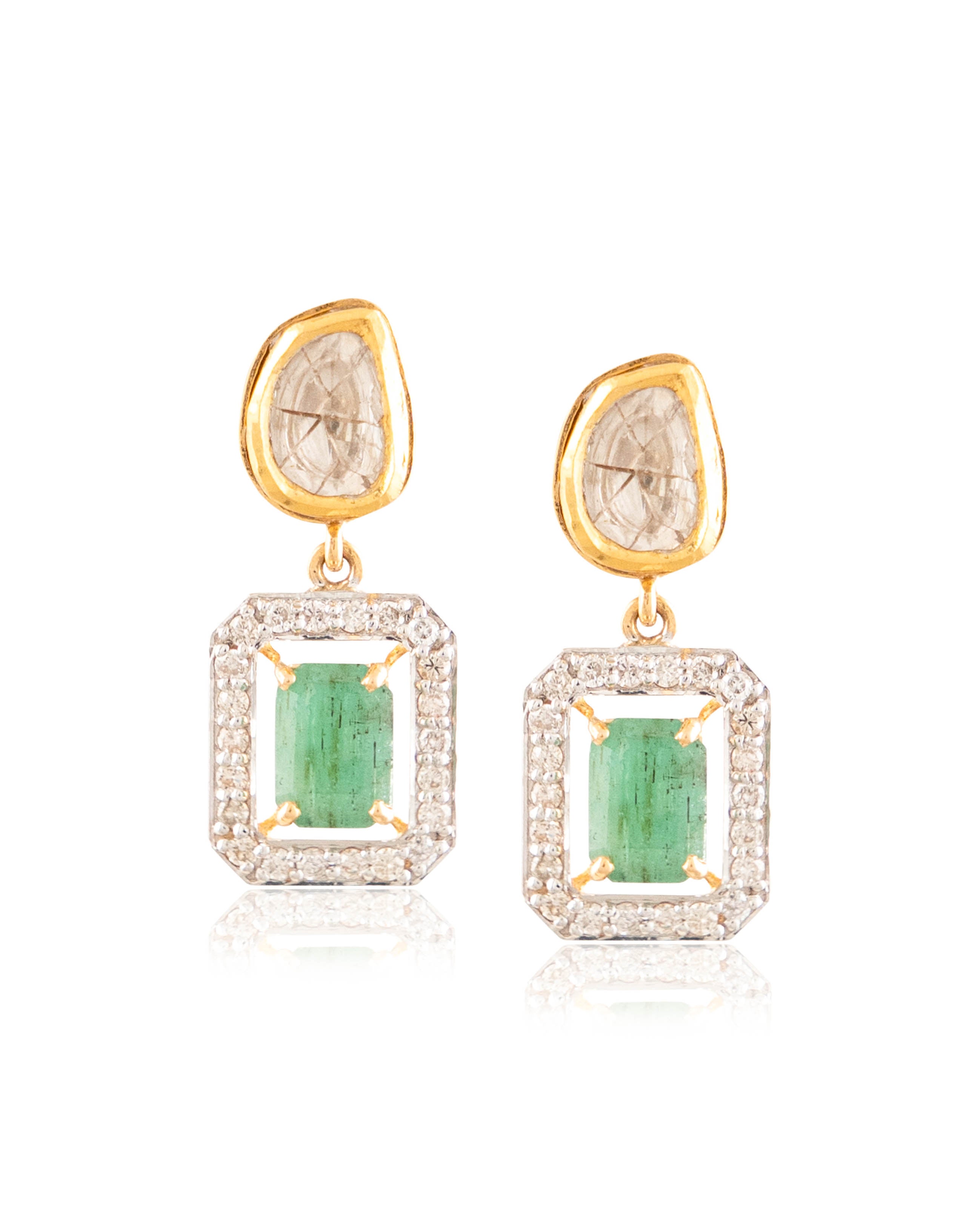 Laina Polki And Diamond Long Earring