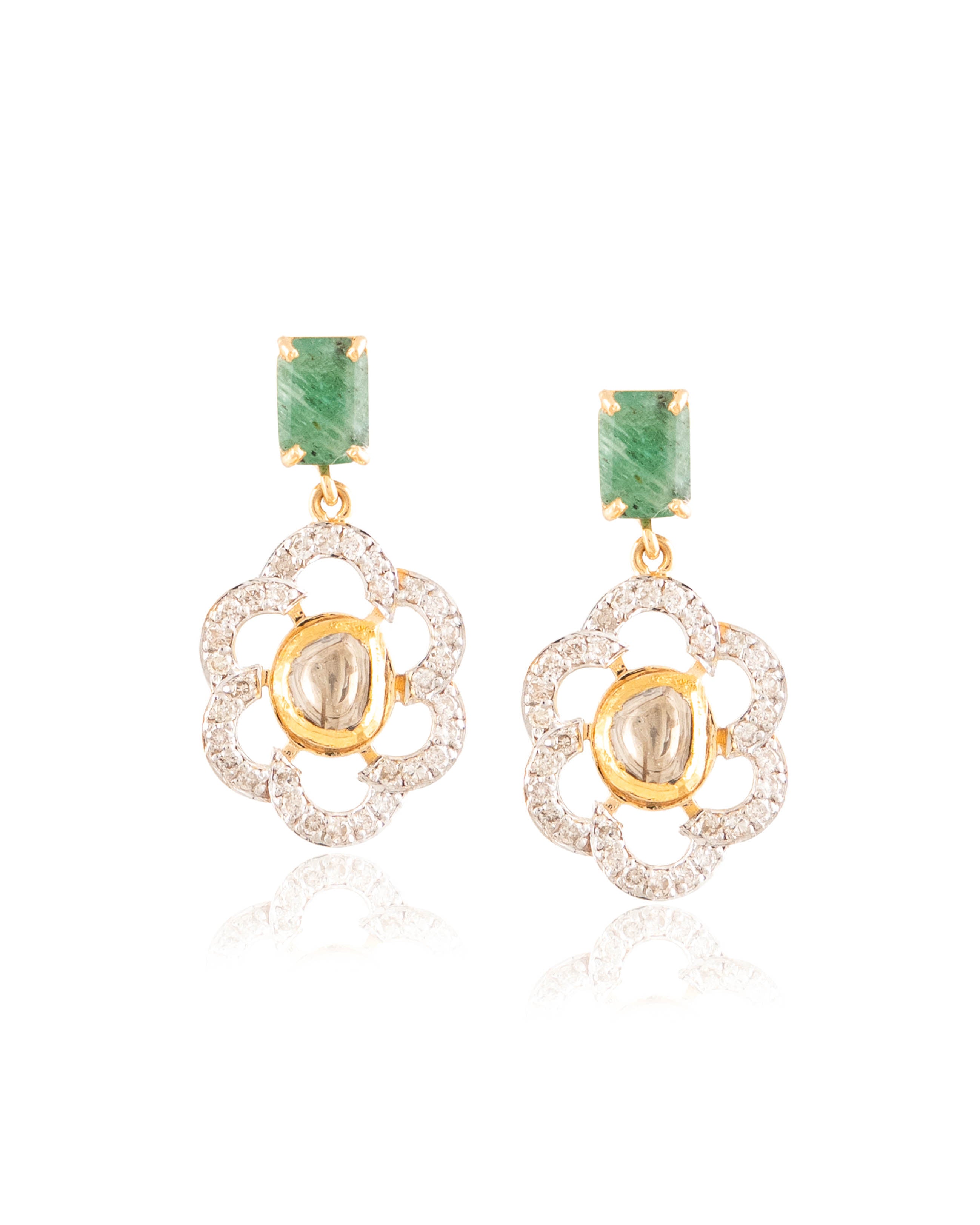 Era Polki And Diamond Long Earrings