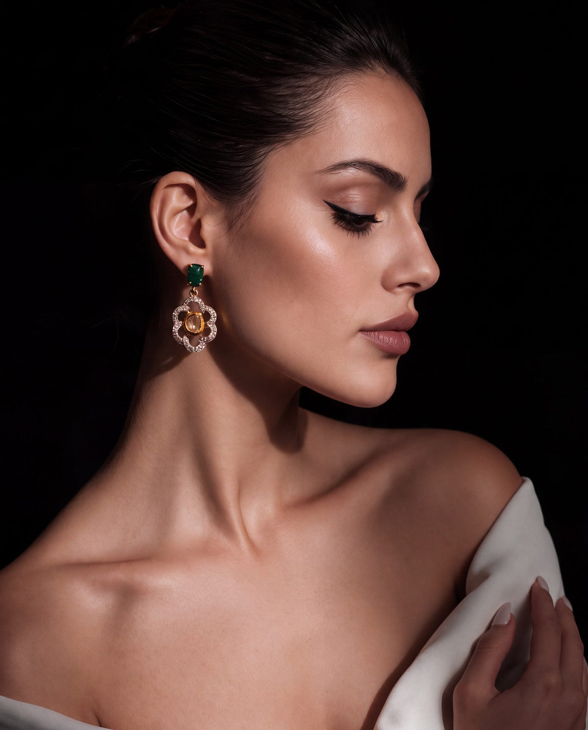 Era Polki And Diamond Long Earrings