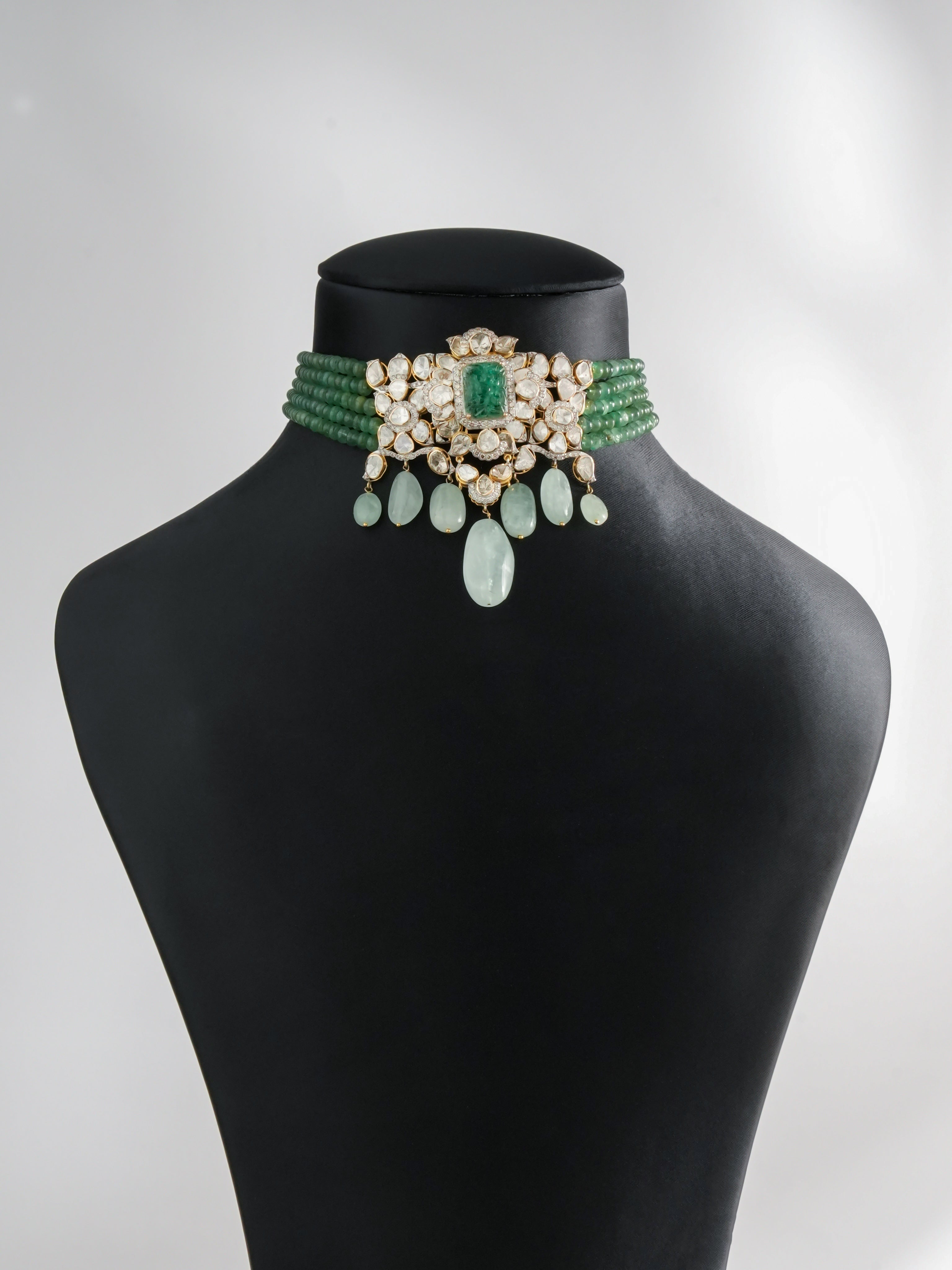 Zeenat Aman - Ovira Polki And Diamond Bead Choker