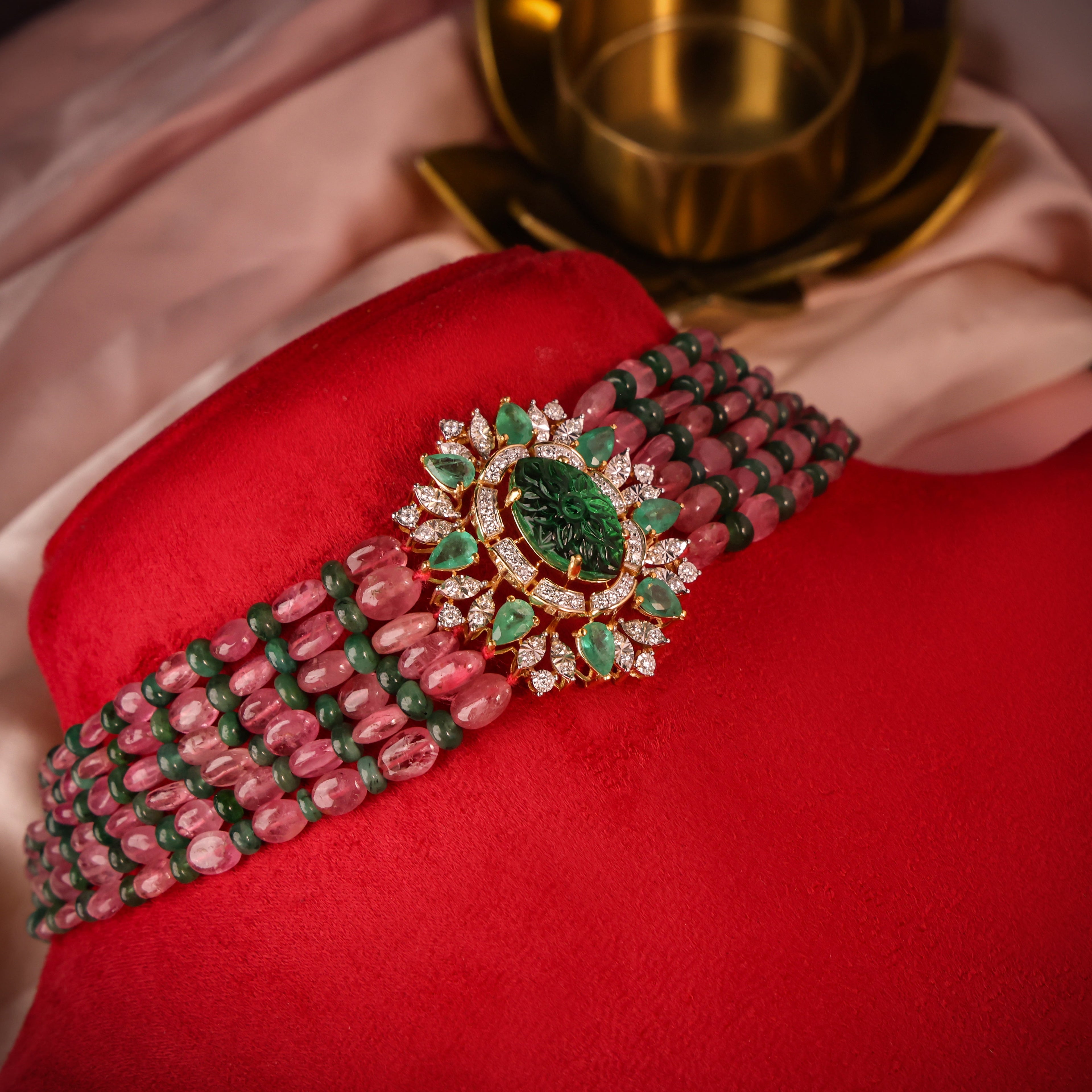 Diamond Bead Choker Necklace