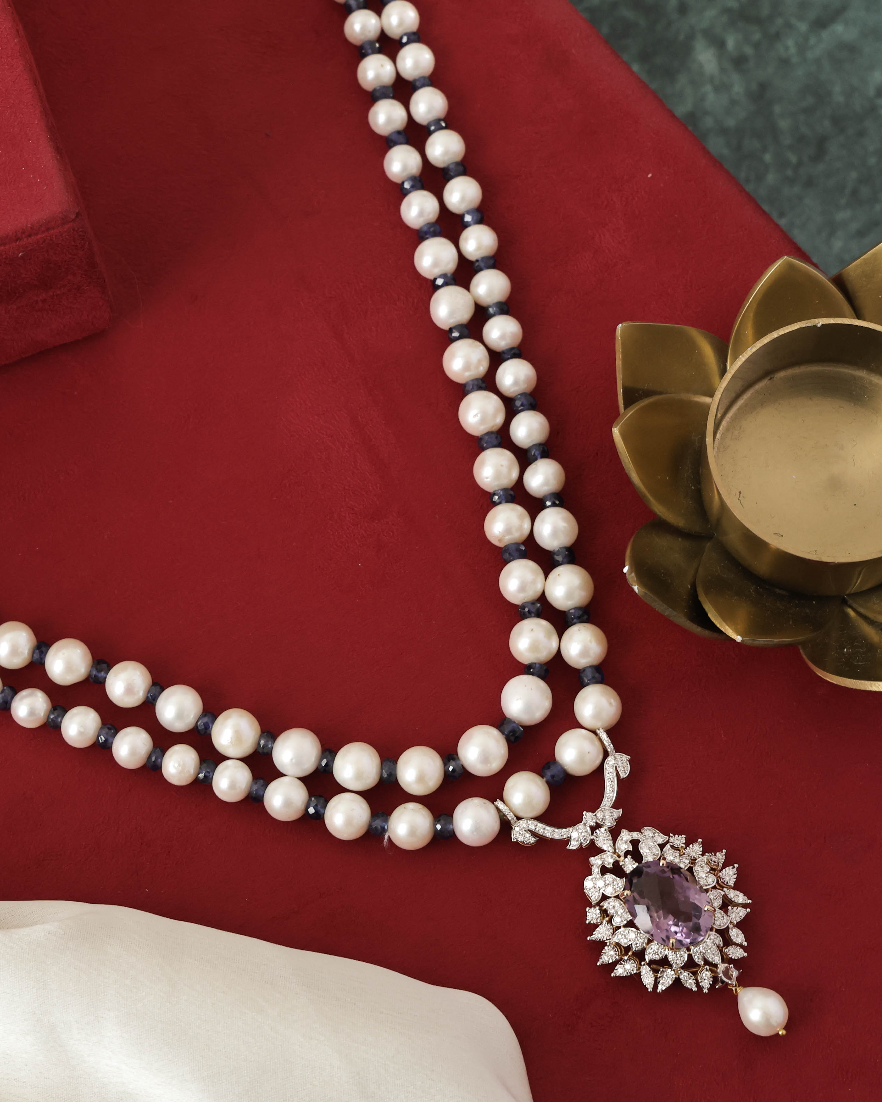 Diamond Bead Pendant for Women