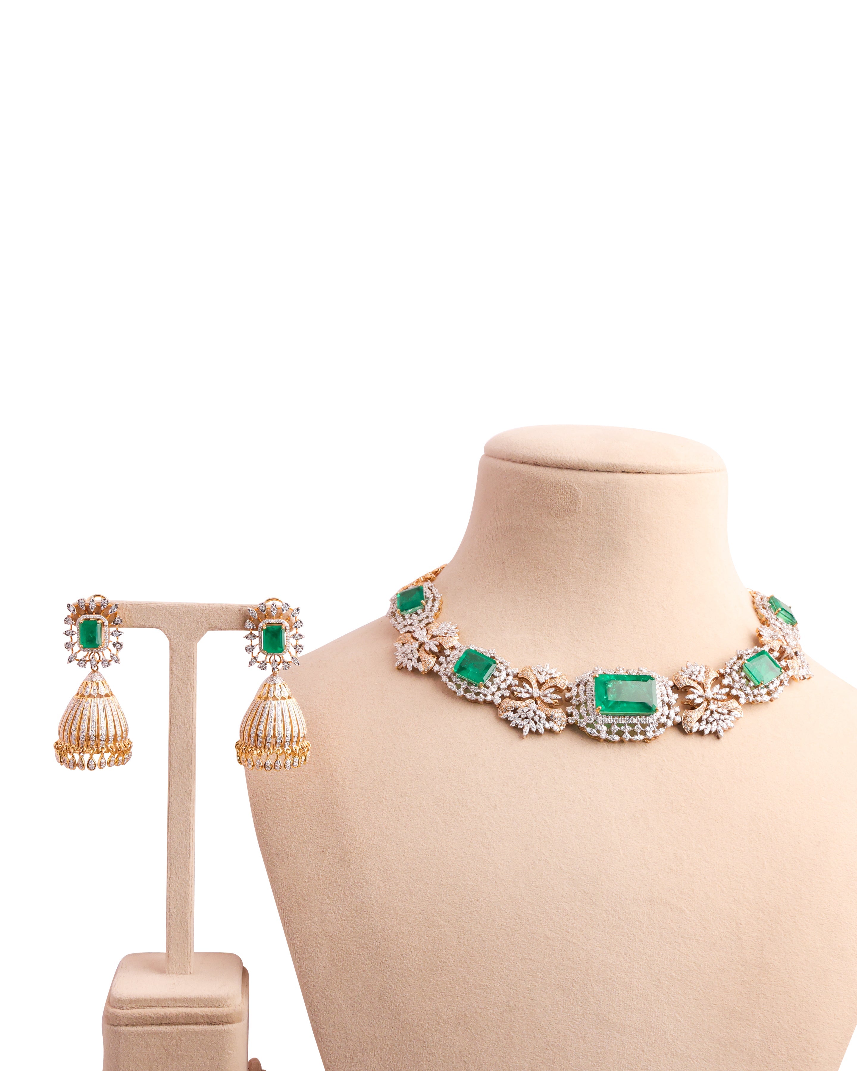 Diamond Jhumka Set