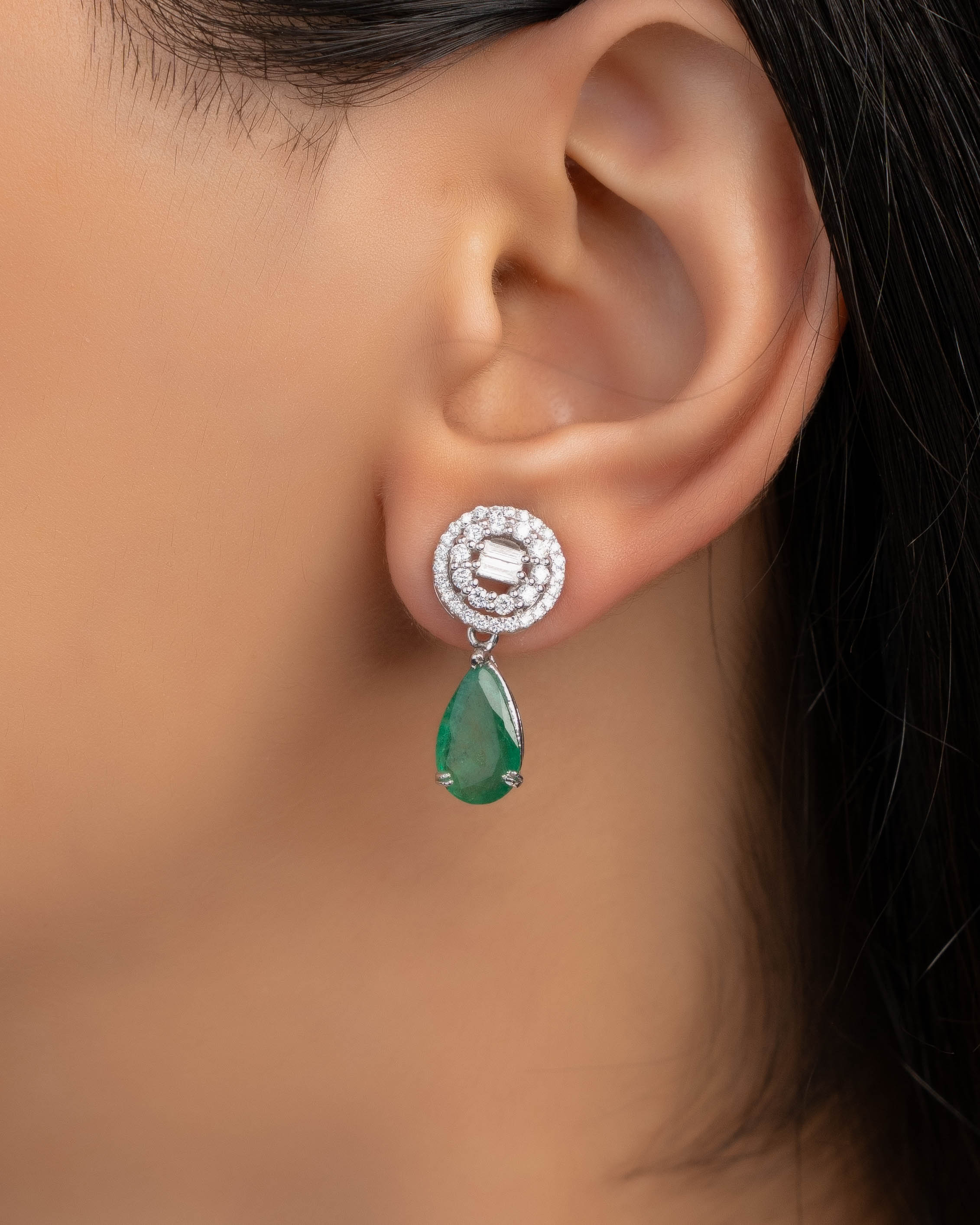 Diamond Emerald Earrings