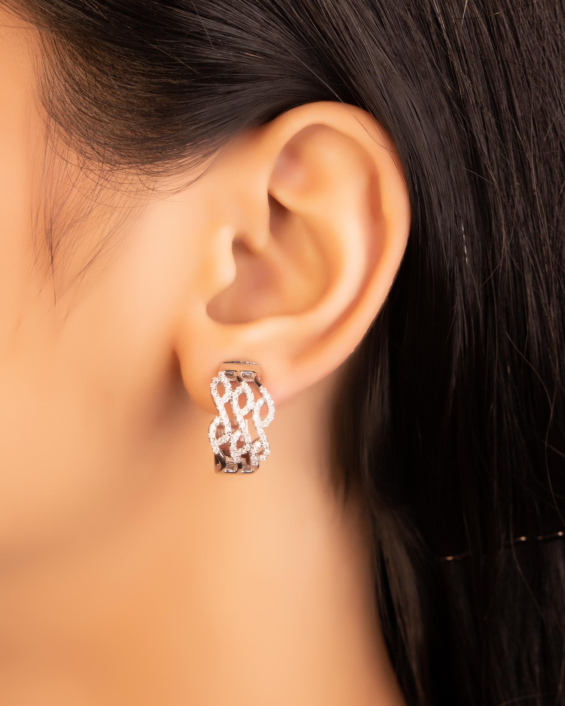 Diamond Hoop Earrings