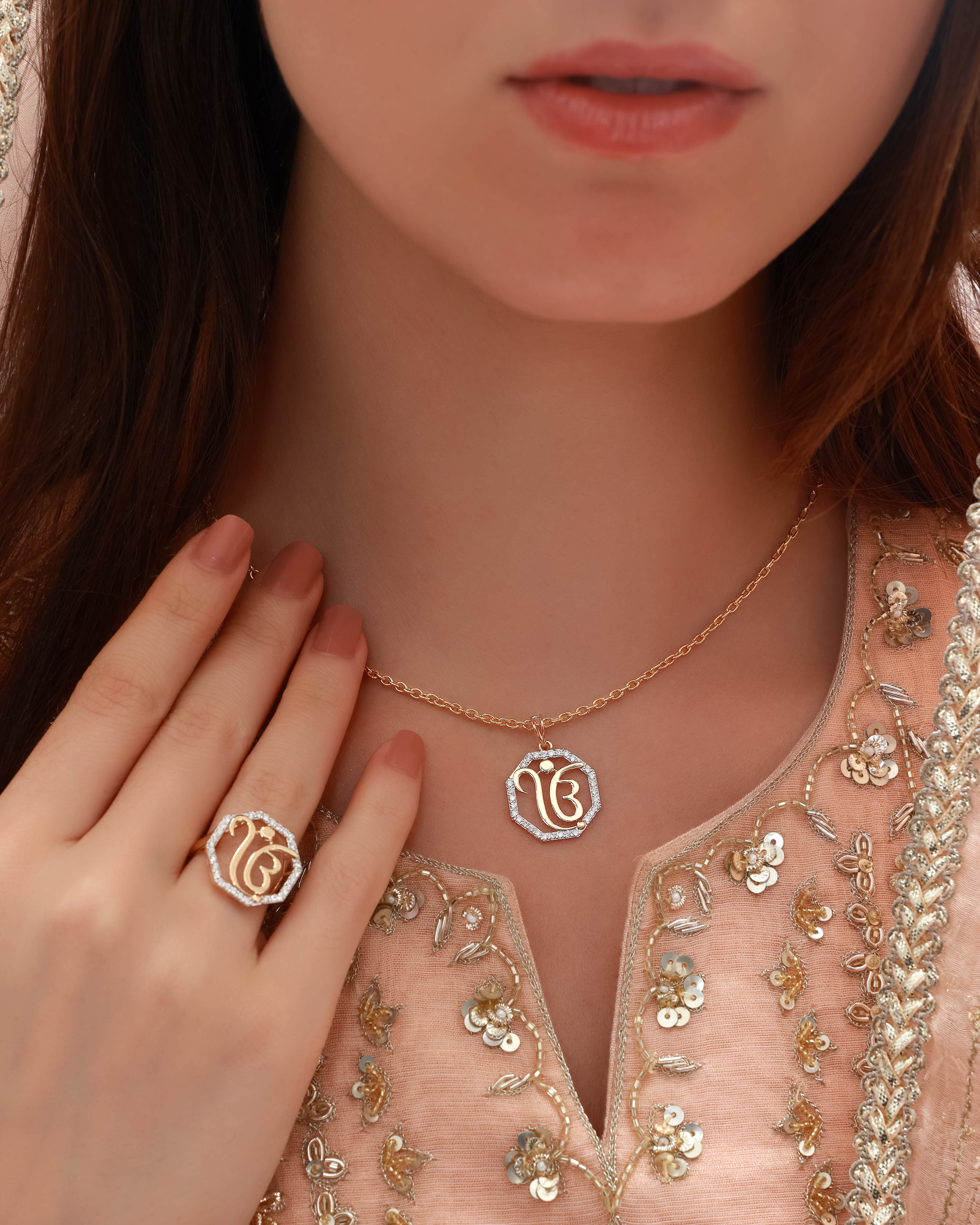 Gold Diamond Pendant for Women