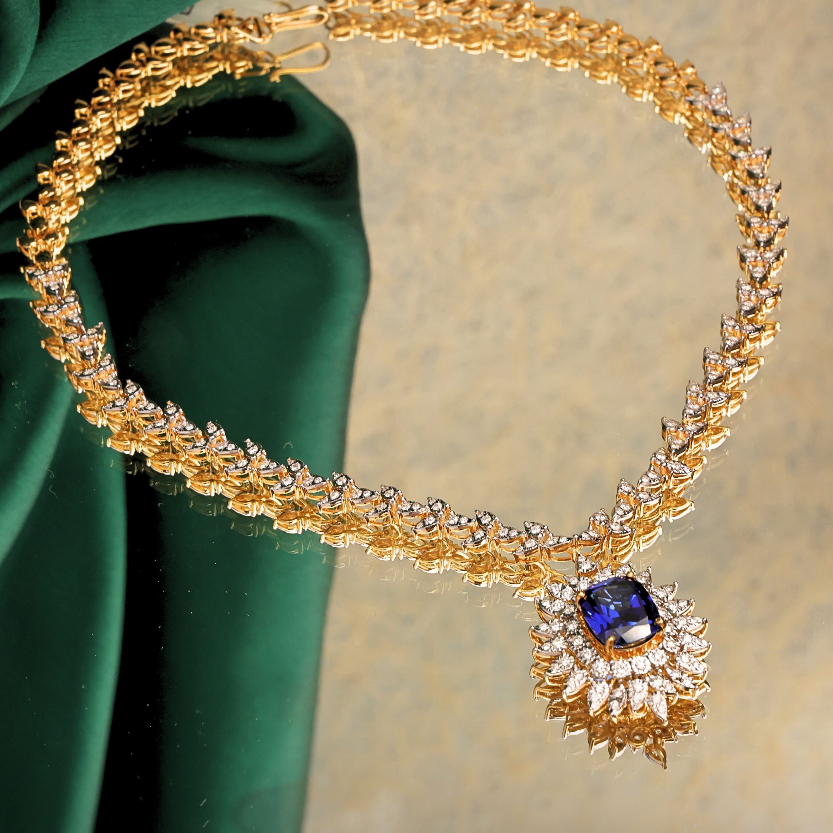 Gold Long Necklace Set