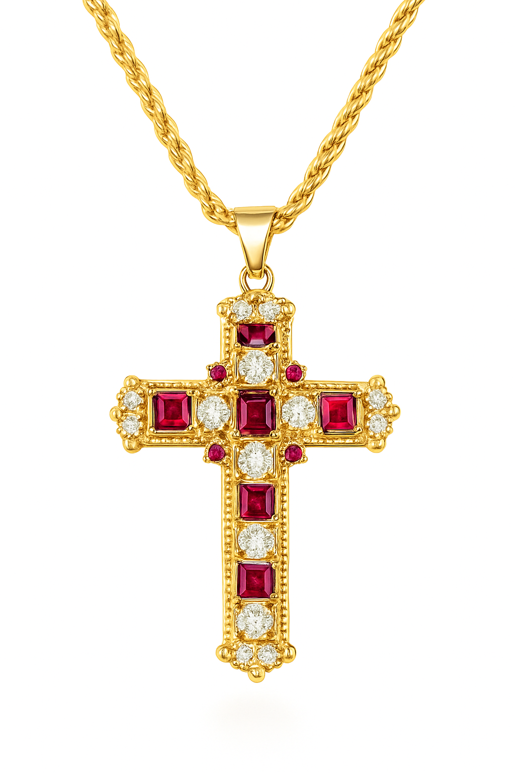 Karan Johar - Cross Ruby Diamond Pendant