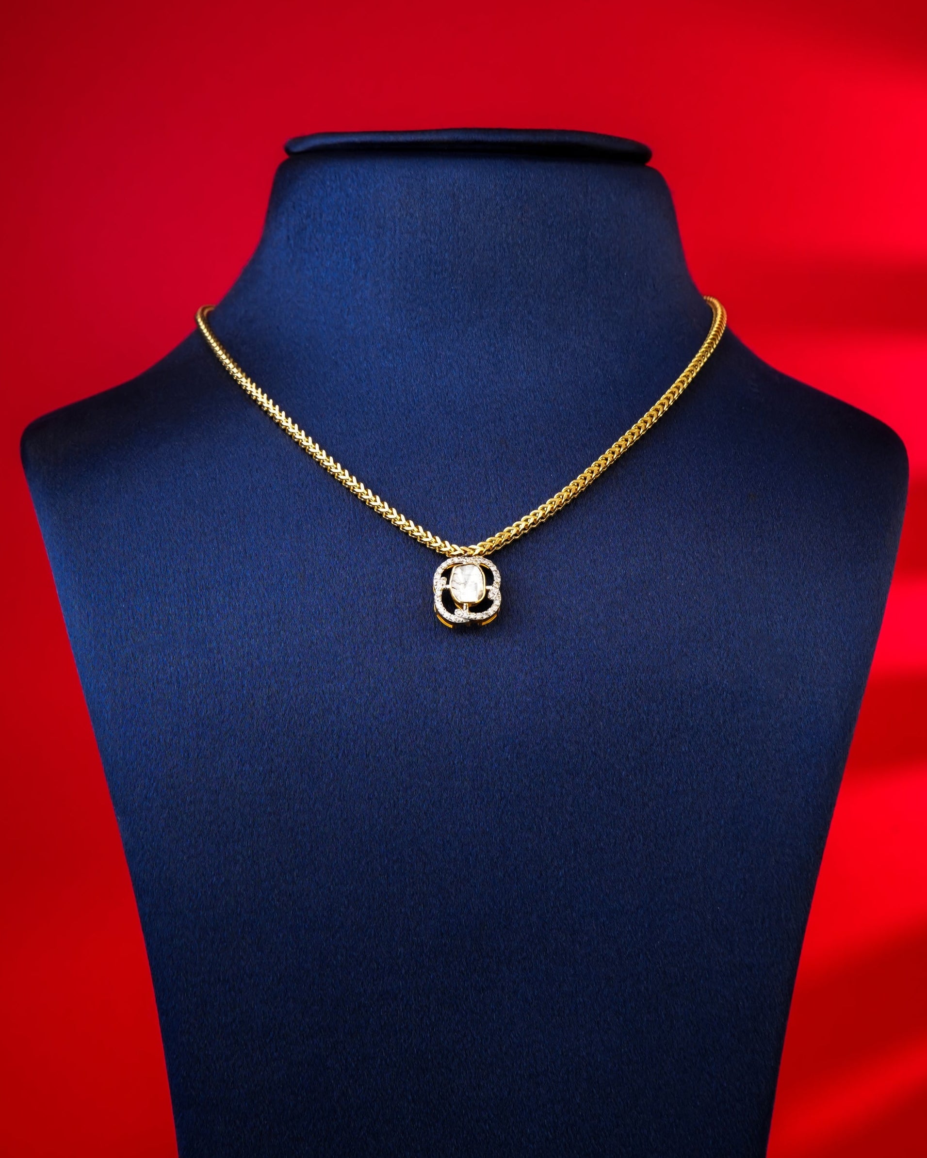 Arifa Polki And Diamond Pendant