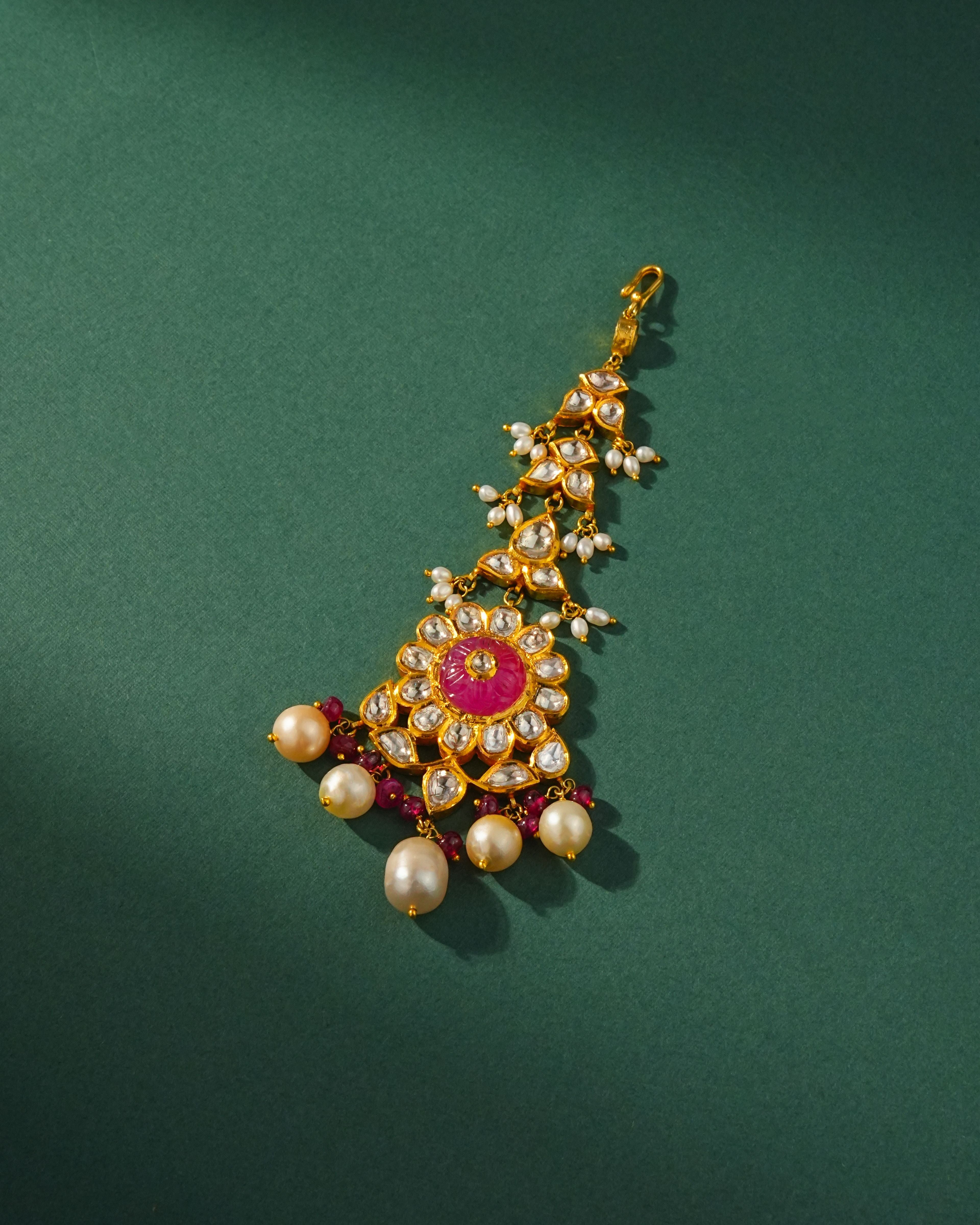 Saniya Jadau Polki Maangtika