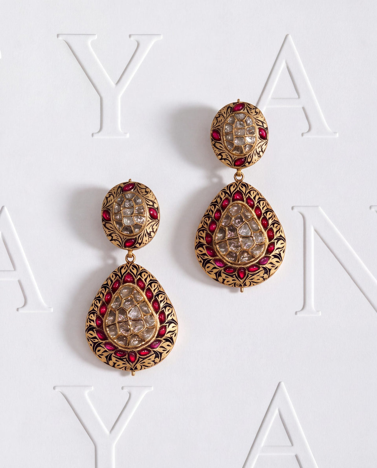Narelle Jadau Polki Long Earrings