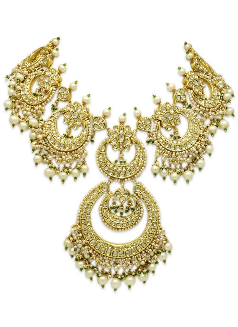 Neha Necklace And Ravina Chandbalis Polki Set