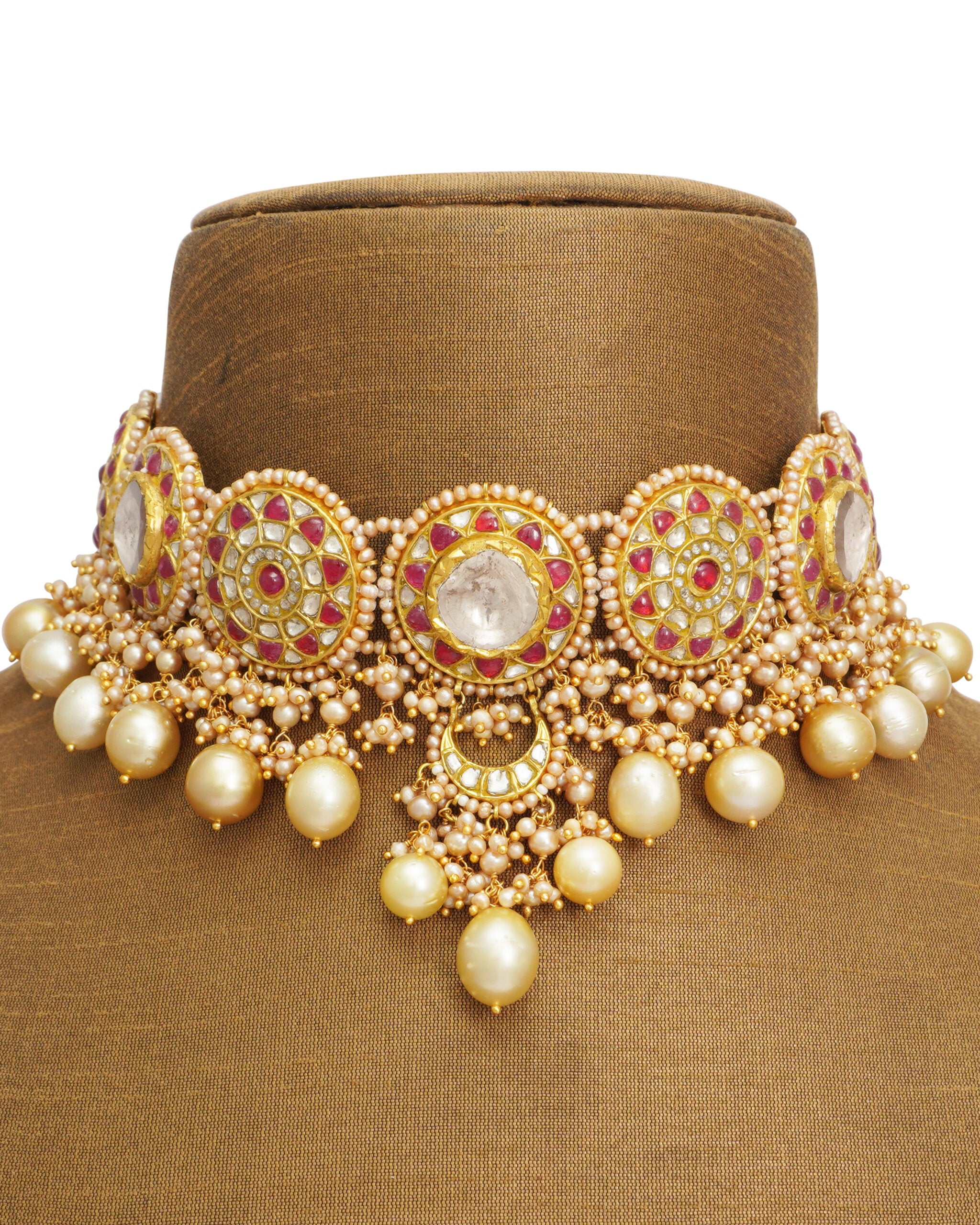 Khushali Choker And Lavanya Chandbalis Polki Set