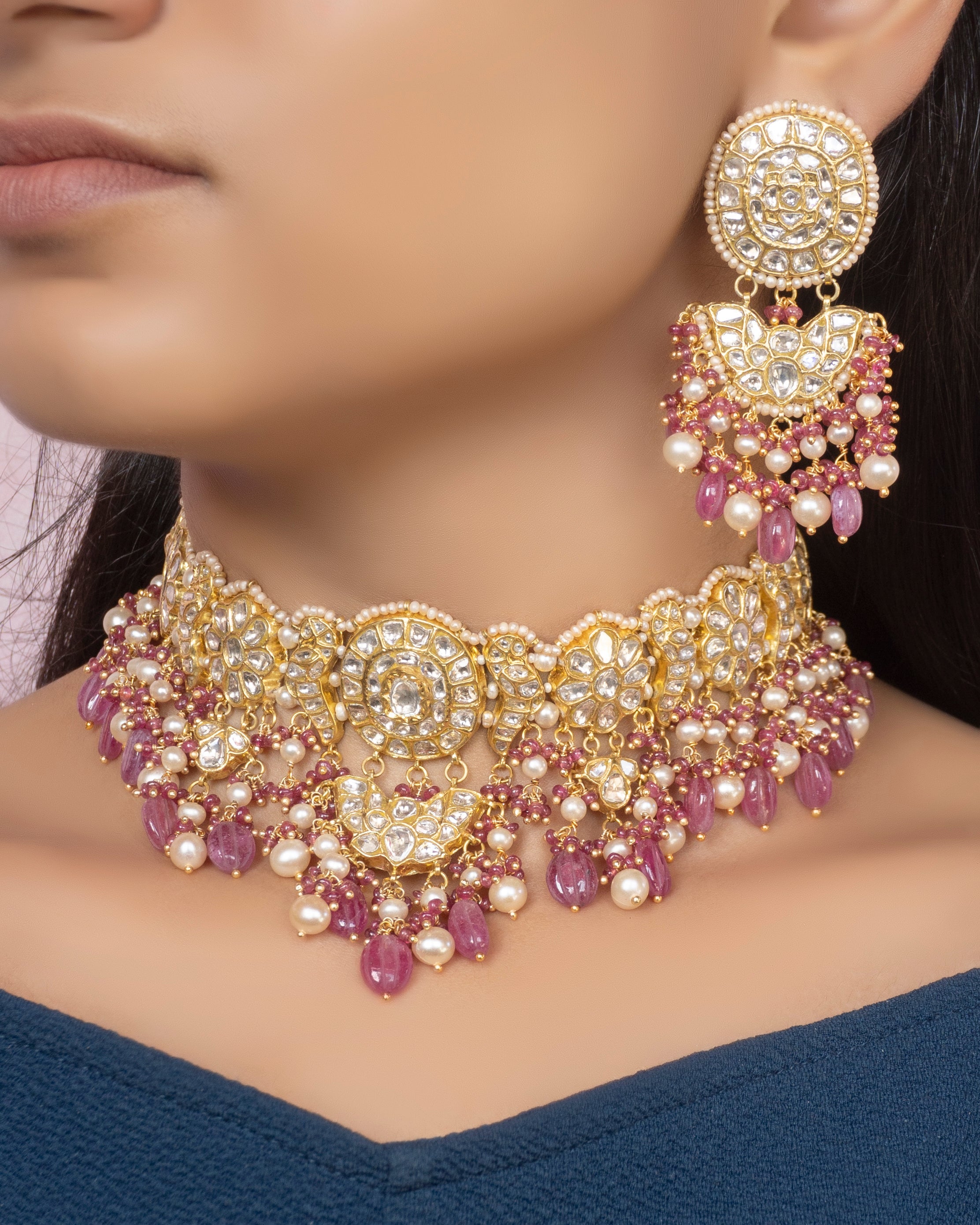 Anoop Choker and Shakti Earrings Polki Set