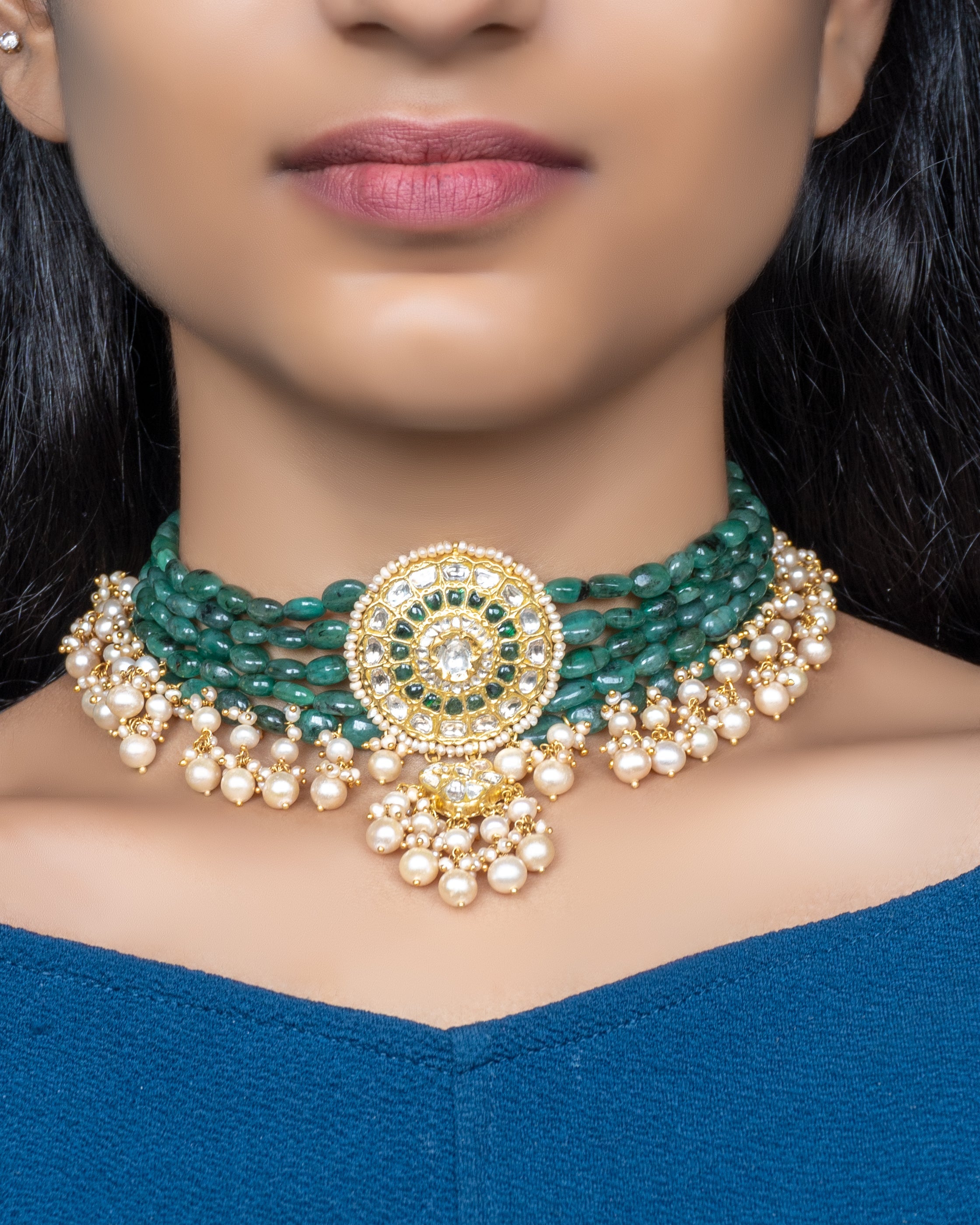 Sariya Polki Bead Choker