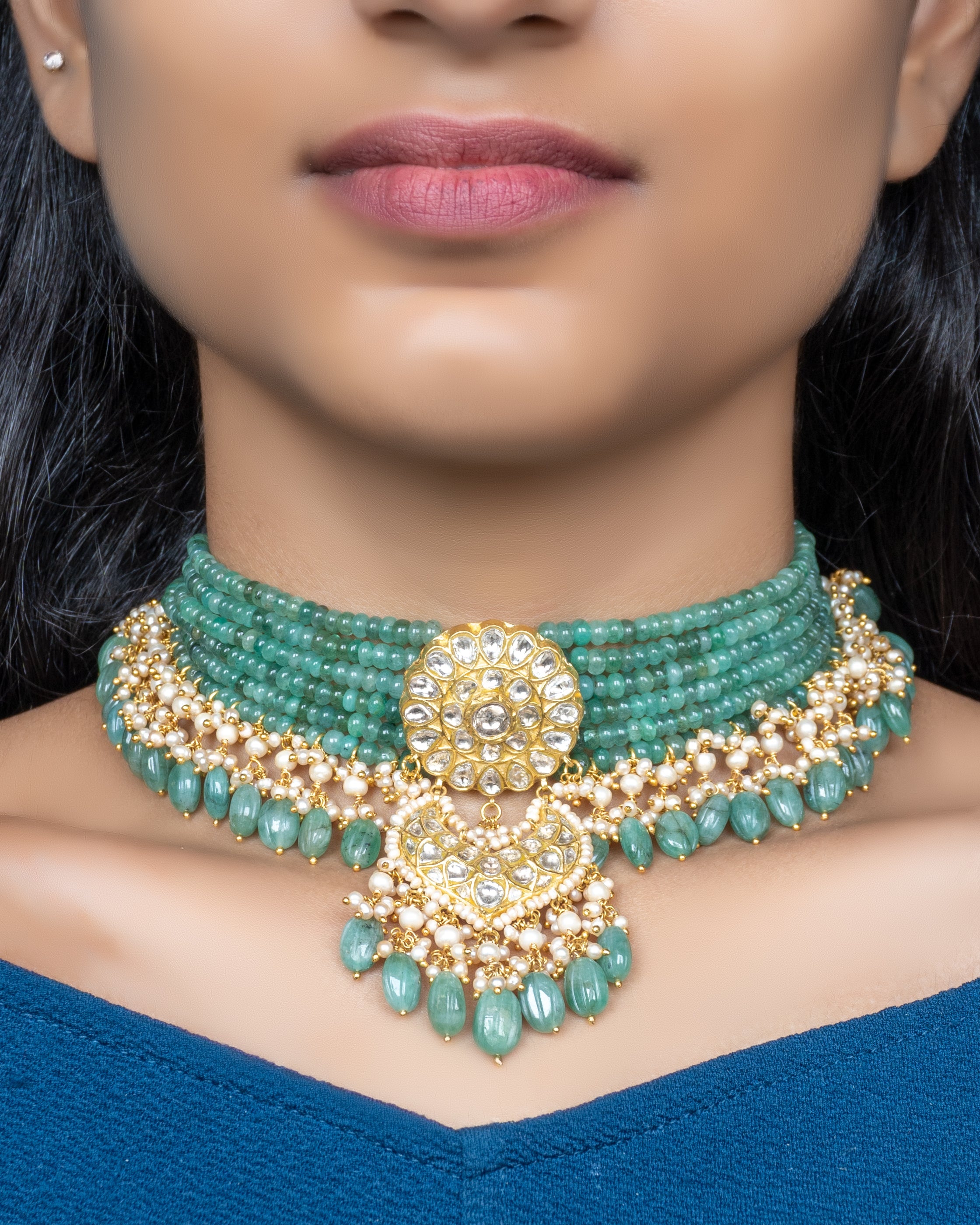 Kalyanika Polki Bead Choker