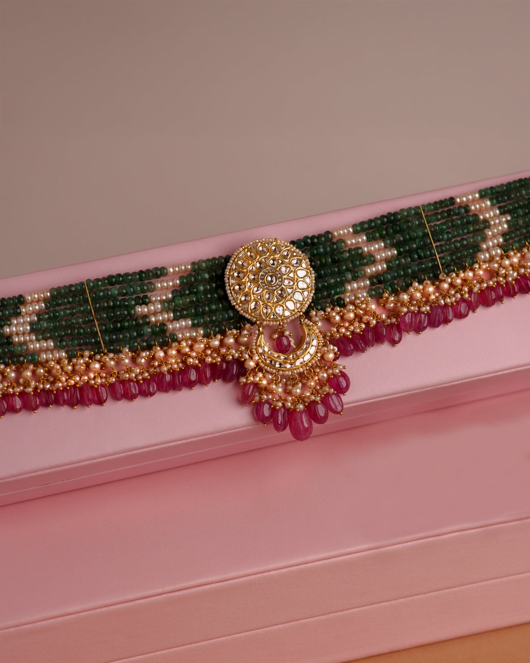 Vijantra Polki Bead Choker