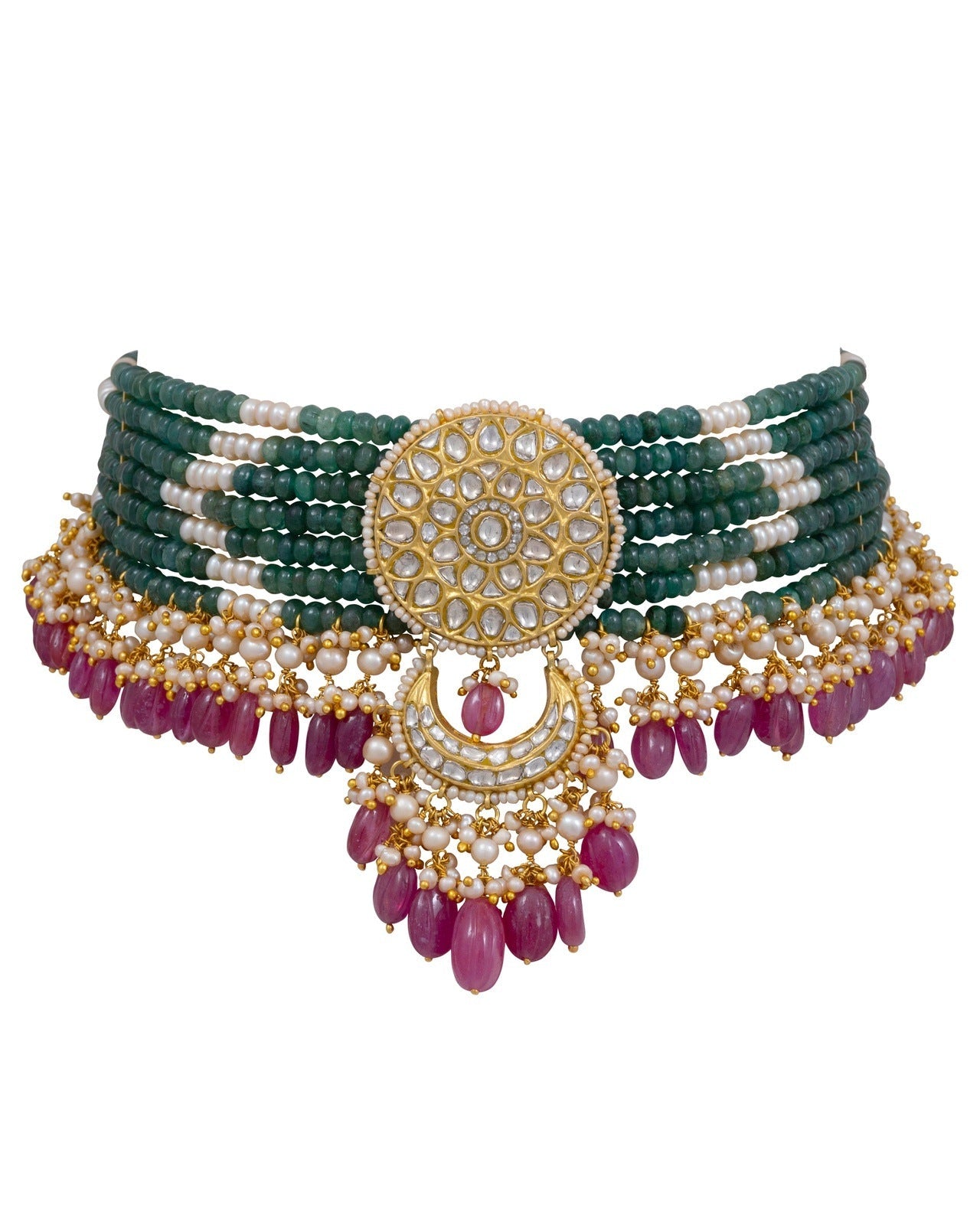 Vijantra Polki Bead Choker