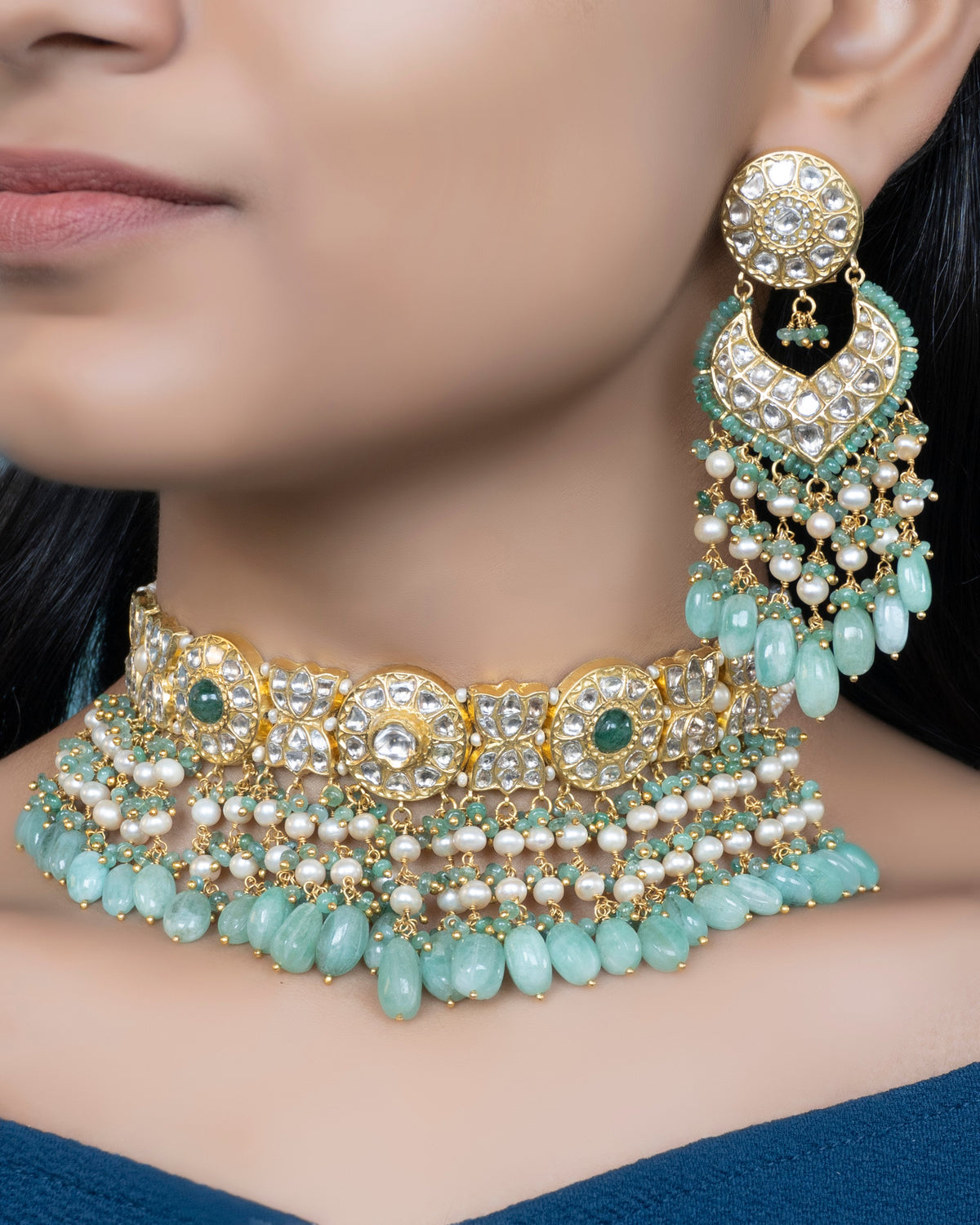 Sinta Choker and Lexy Chandbalis Polki Set
