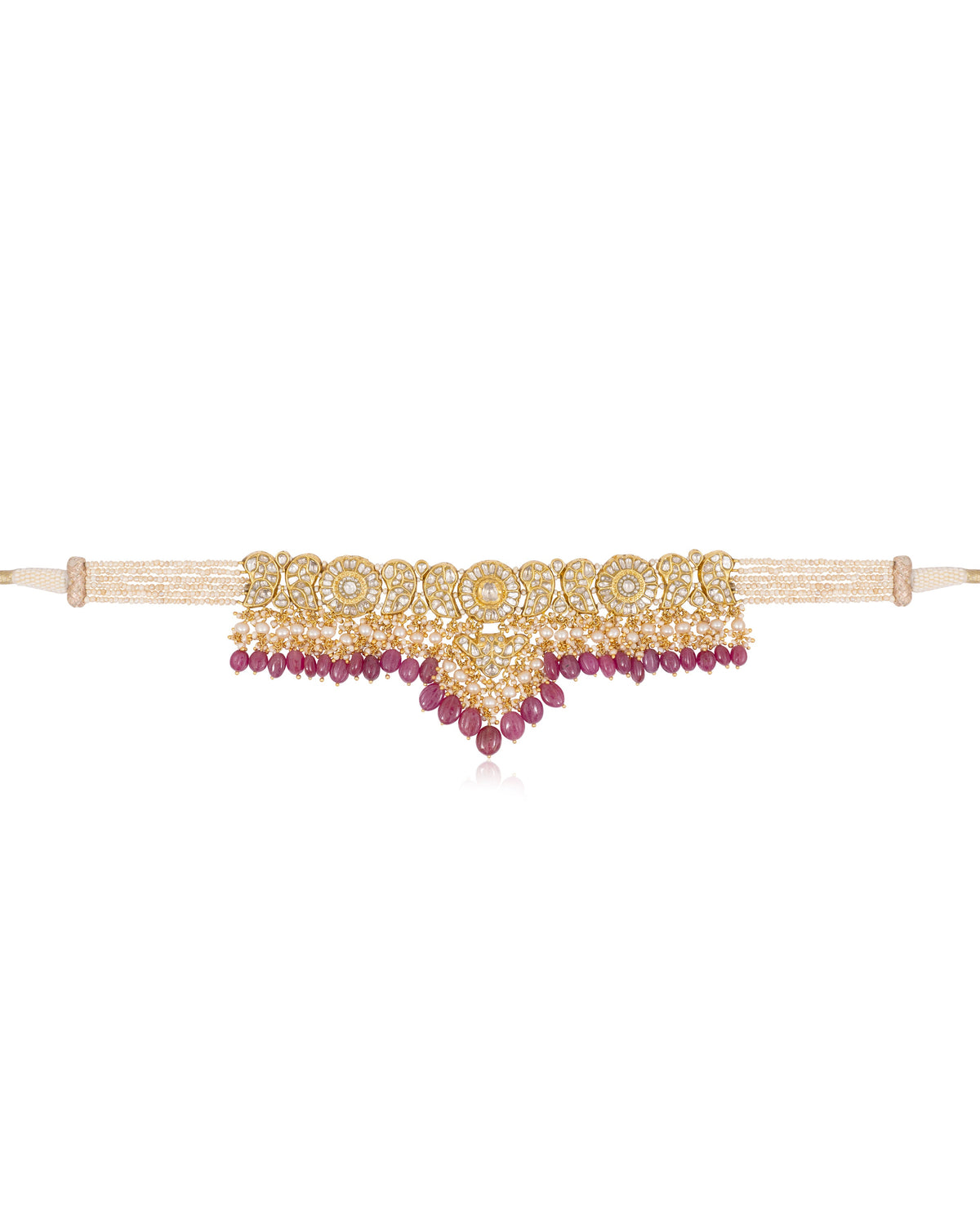Siyali Choker And Katherine Long Earrings Polki Set